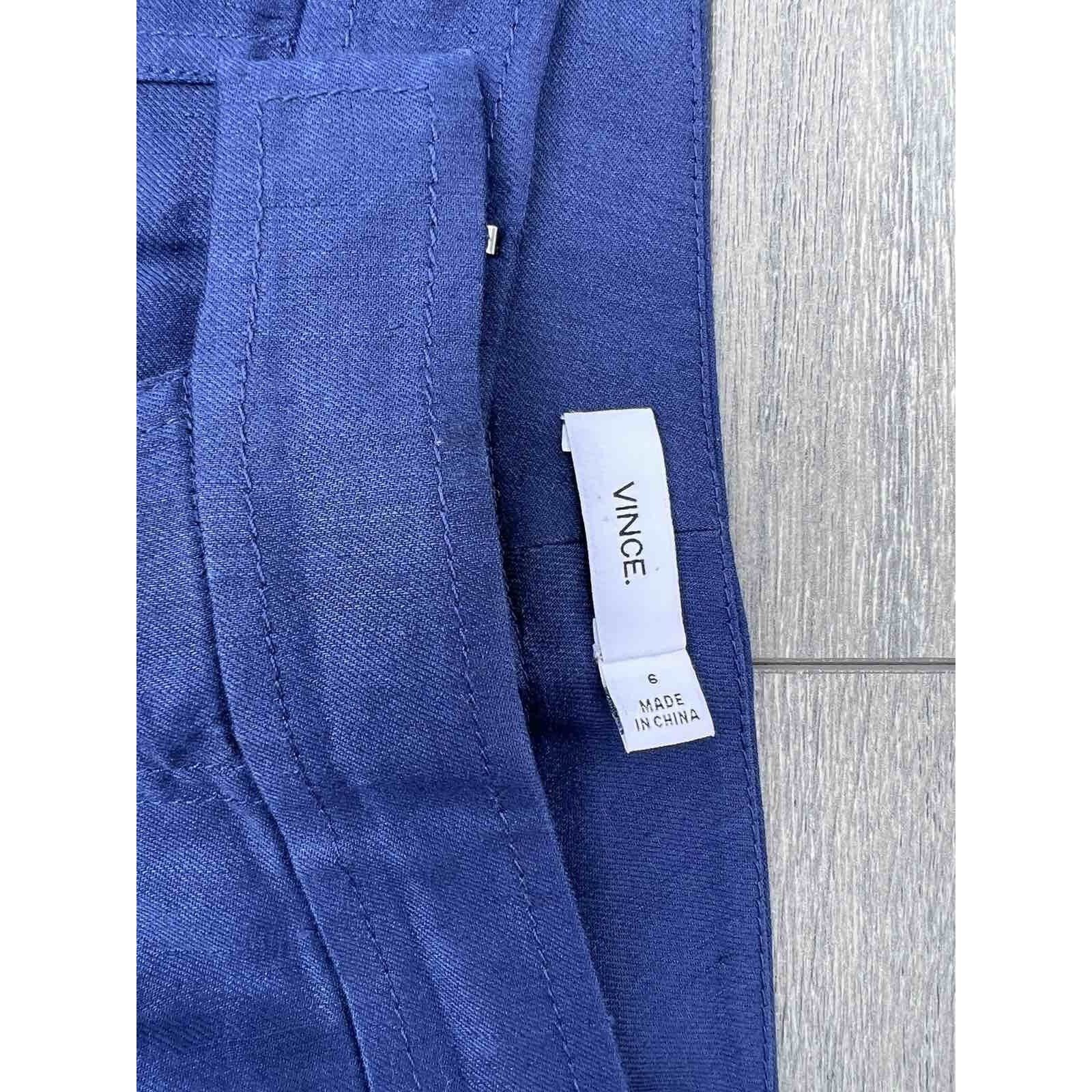 Vince VINCE Women's classic linen trousers navy Size 6 A000164 Size 28" / US 6 / IT 42 - 9 Thumbnail