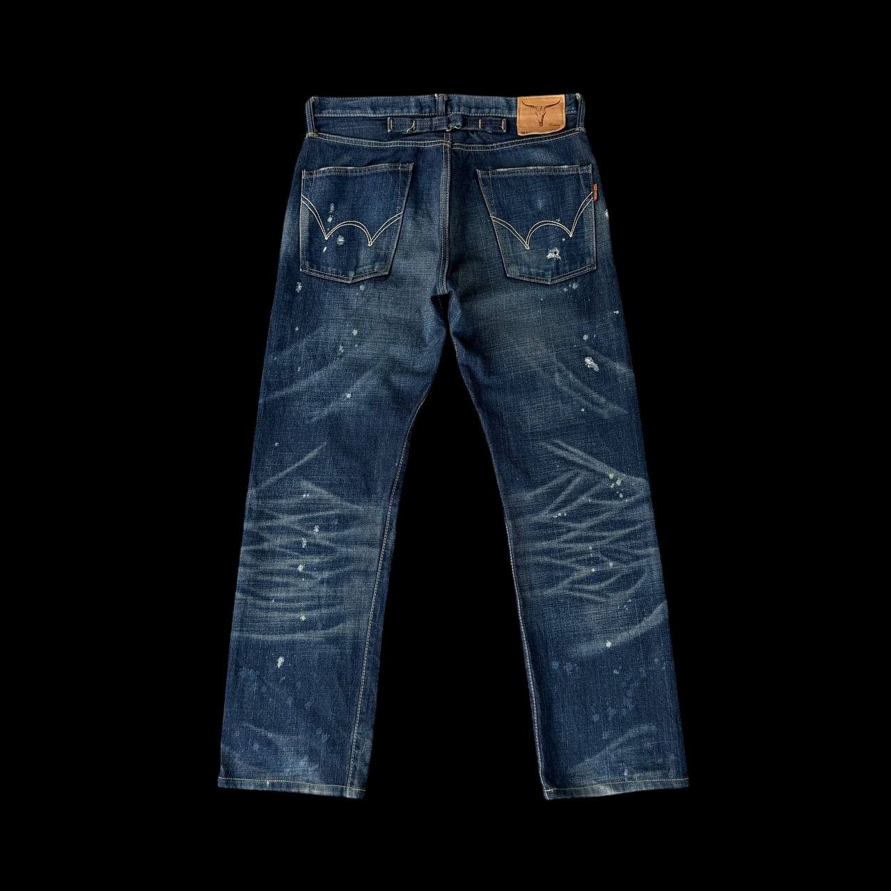 Edwin VINTAGE EDWIN 505ZX BUCKLE BACK REDLINE DISTRESSED HONEYCOMB Size US 30 / EU 46 - 14 Thumbnail