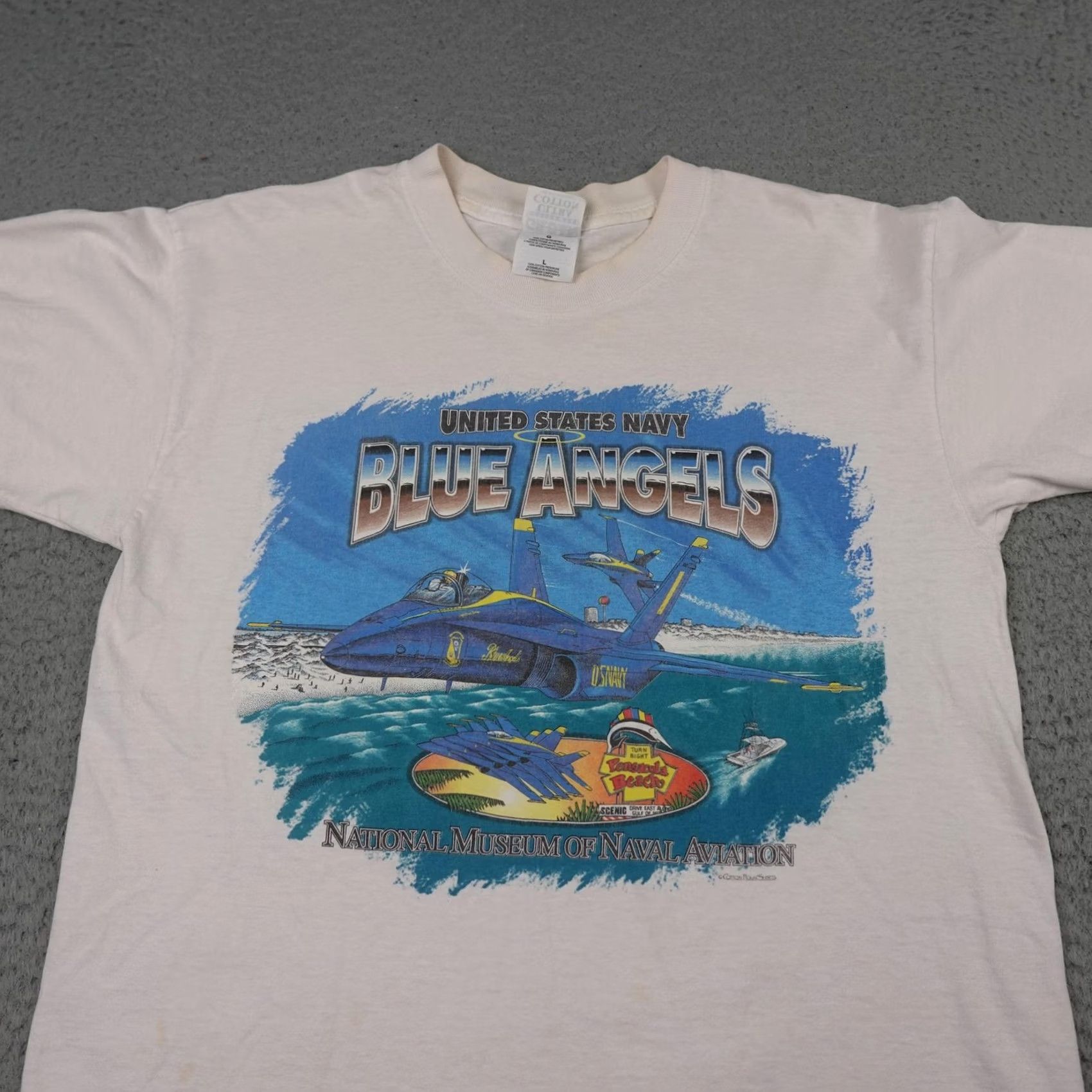 Gildan Vintage Blue Angels Shirt Mens L White 90s Graphic Navy Aviation Military T-Shirt Size US L / EU 52-54 / 3 - 4 Thumbnail