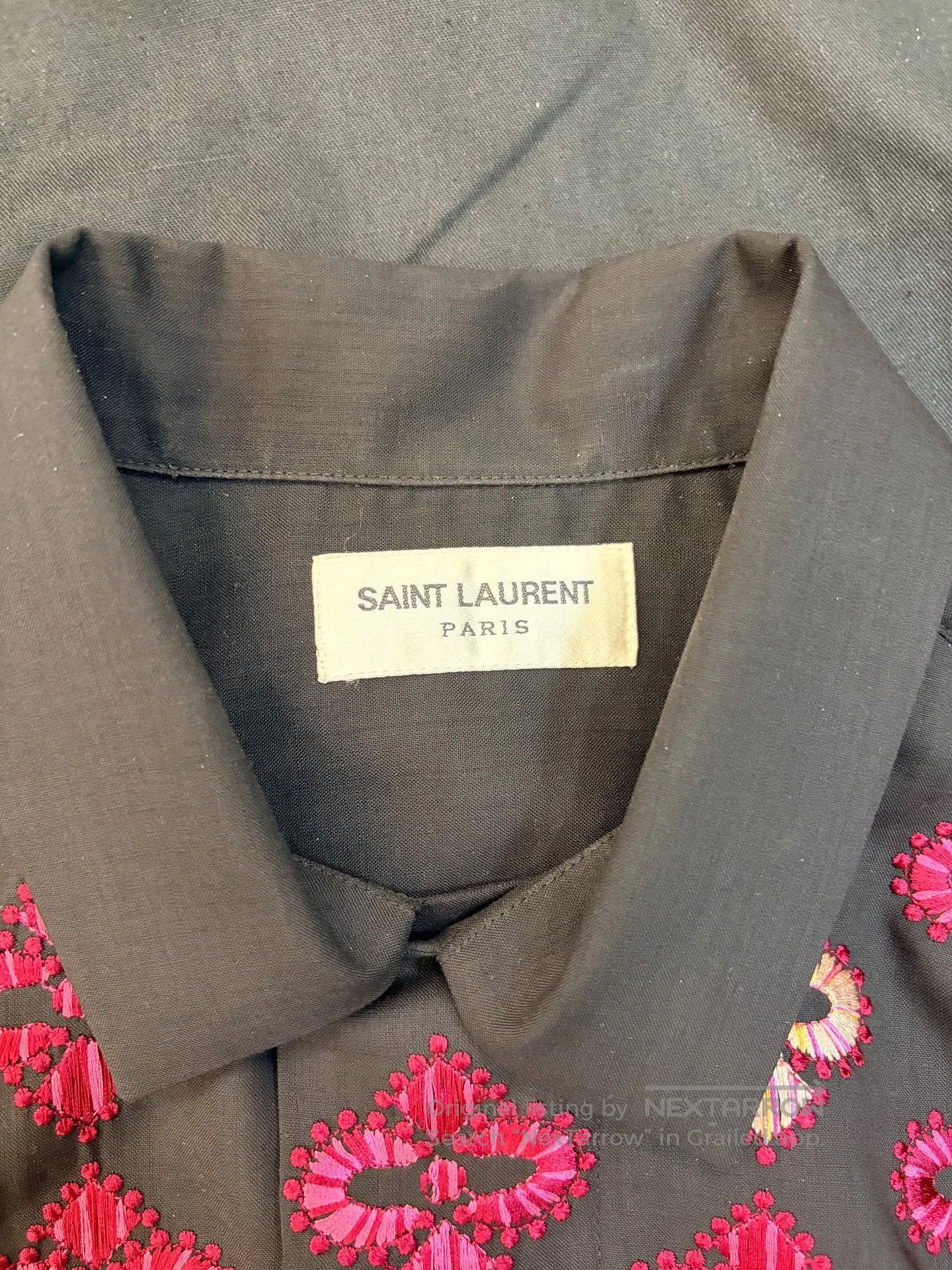 Saint Laurent Paris Saint Laurent Wool Floral Embroidery Shirt. Size US M / EU 48-50 / 2 - 3 Thumbnail