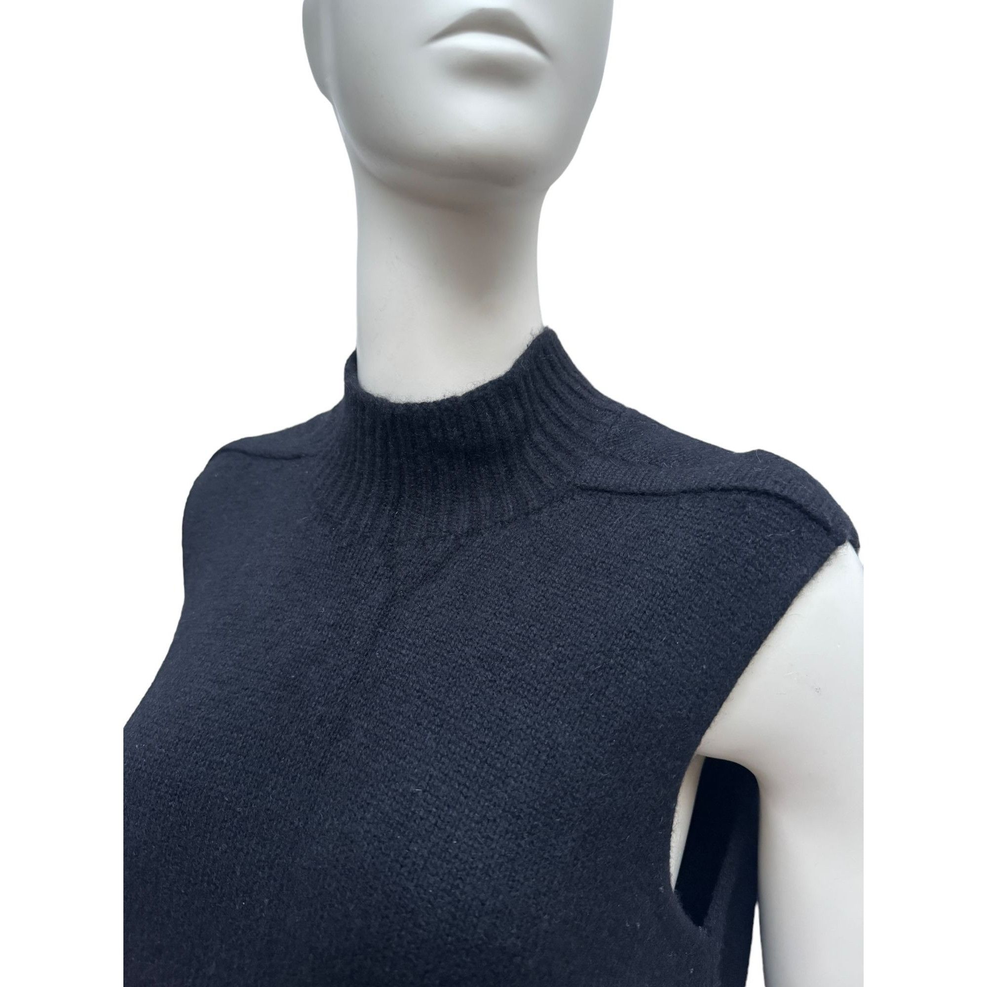 Rick Owens FW 2011 Limo Cashmere Black Dress Size M / US 6-8 / IT 42-44 - 2 Thumbnail