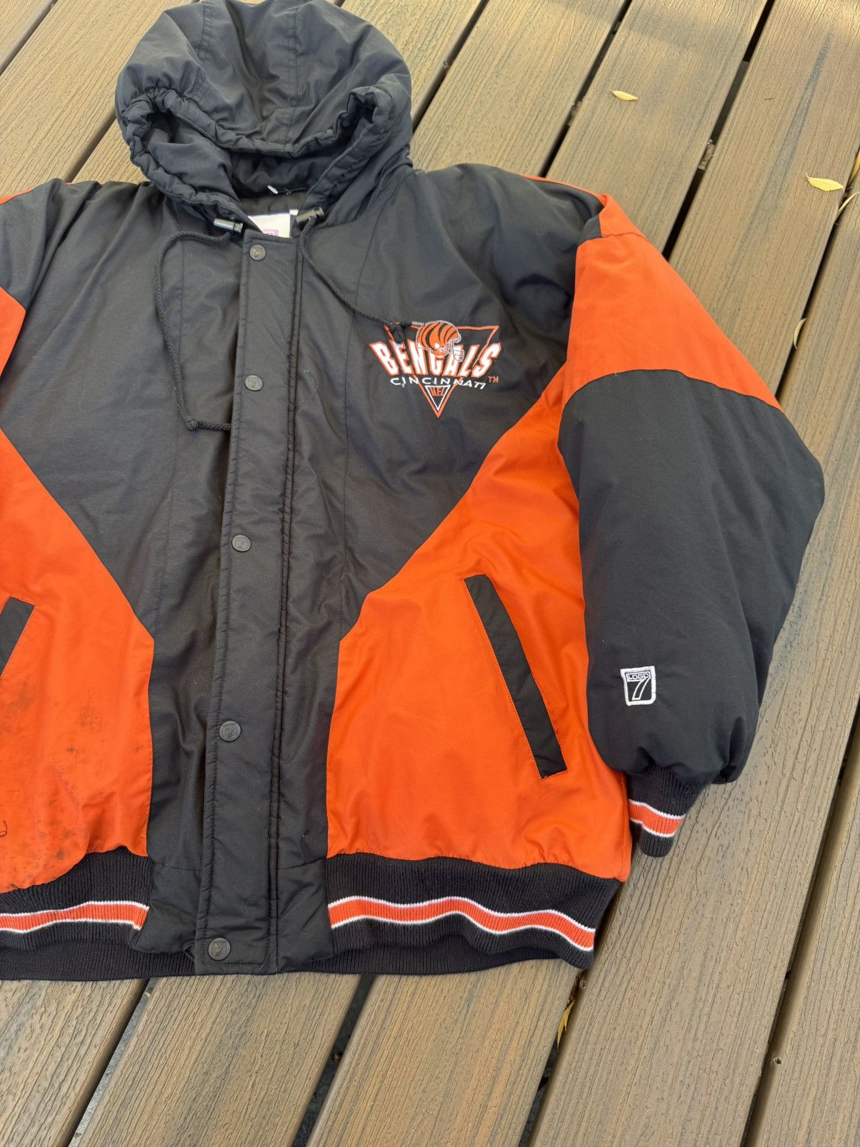Logo 7 Vintage Logo 7 Cincinnati Bangles NFL Puffer Jacket Orange L Size US L / EU 52-54 / 3 - 2 Thumbnail