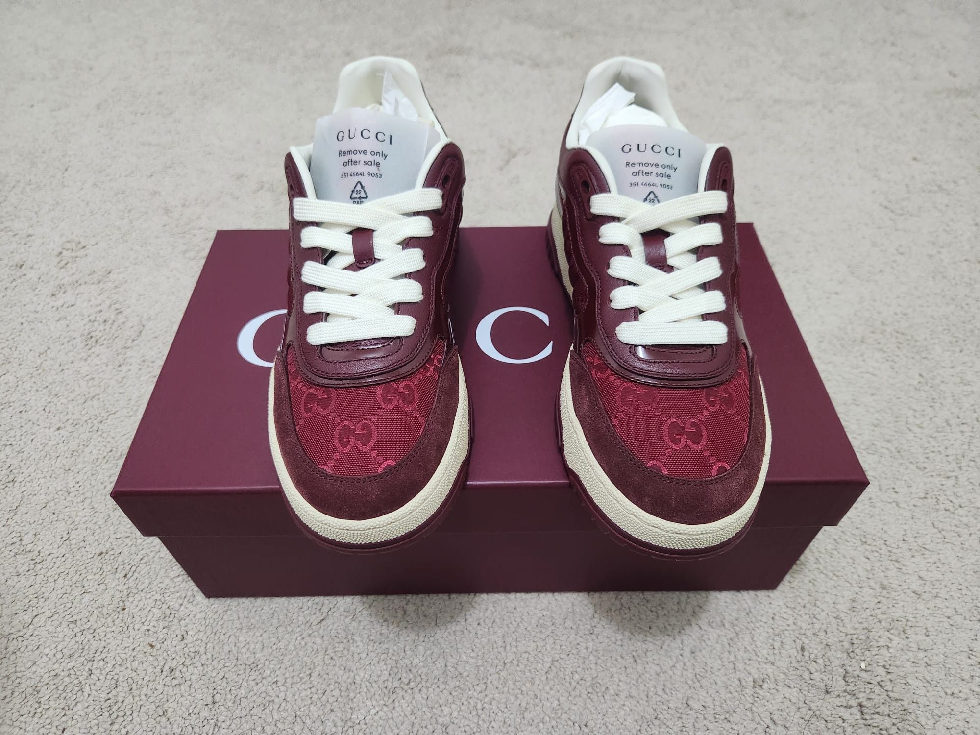 Gucci Gucci Re-Web sneaker in Rosso Ancora red GG canvas Size US 8 / IT 38 - 4 Thumbnail