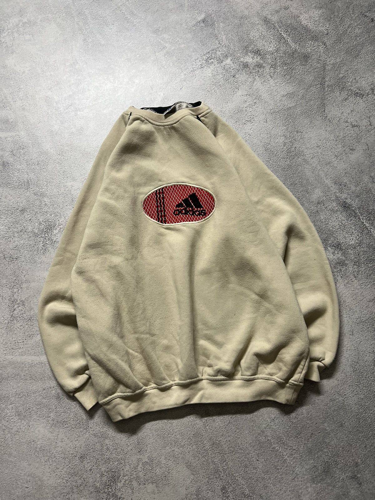 Vintage Vintage Y2K Adidas Big Logo Beige Oversized Sweatshirt 90’s Size US XXL / EU 58 / 5 - 2 Thumbnail