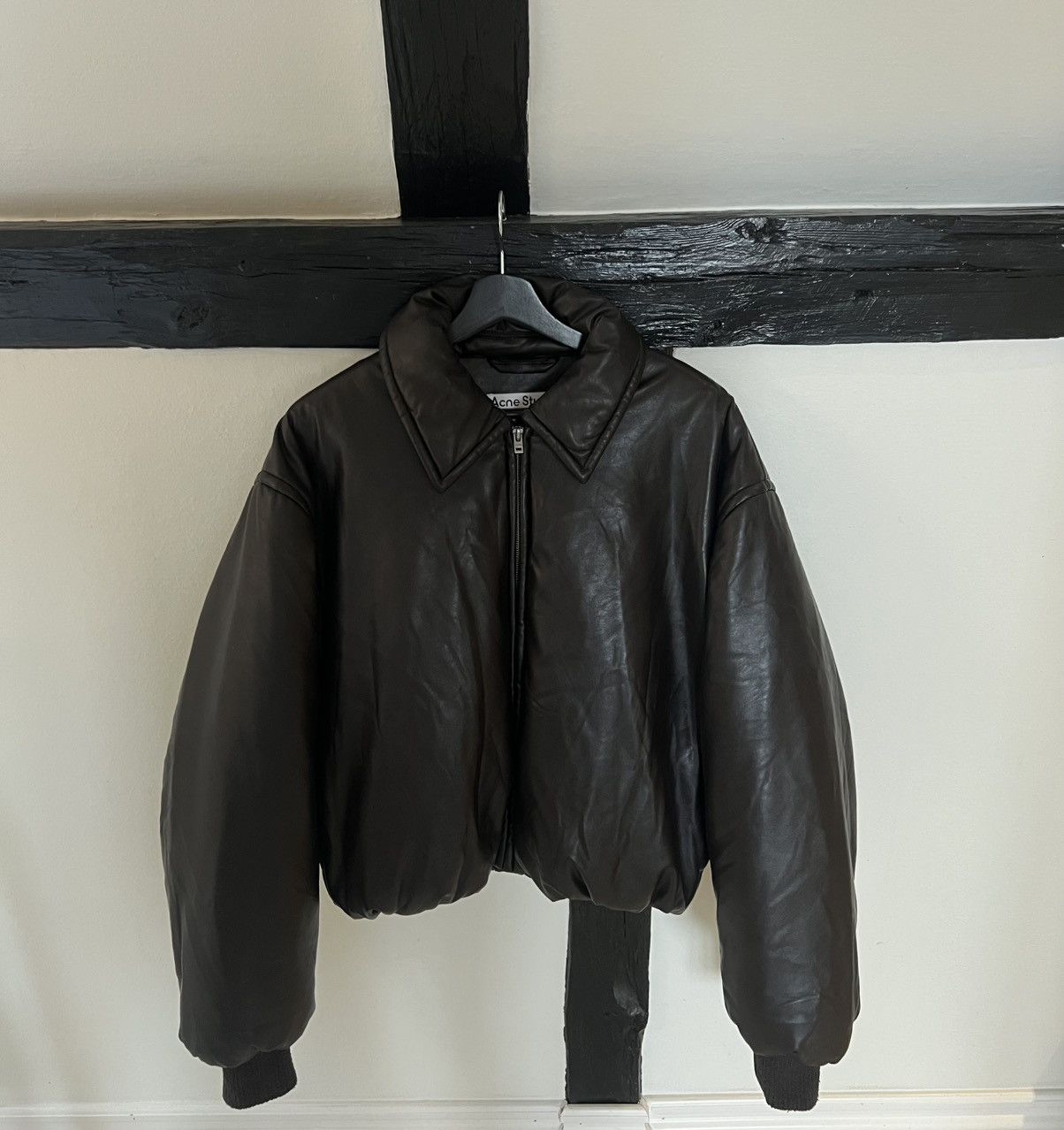 Acne Studios Acne Studios Coated Bomber Jacket – Dark Brown Size L / US 10 / IT 46 - 4 Thumbnail