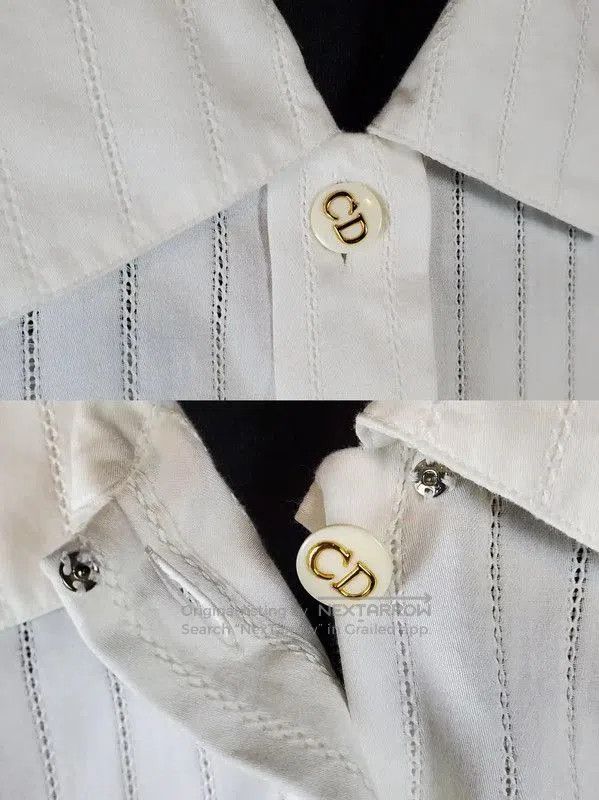 Dior Dior White Cotton Embroidered Logo Long Sleeve Shirt . Size US M / EU 48-50 / 2 - 8 Thumbnail