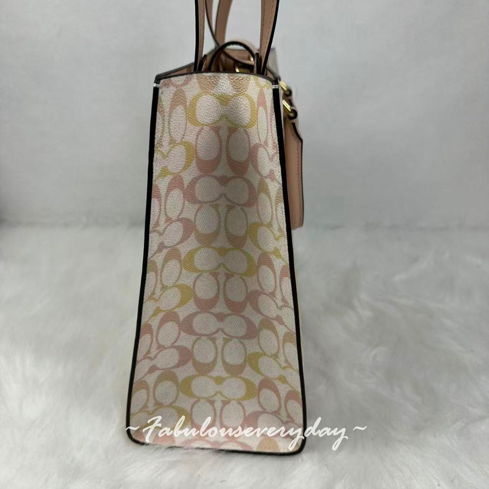 Coach Coach Maggie Tote Bag In Signature Canvas/Gold/Chalk/Pink Size ONE SIZE - 3 Thumbnail