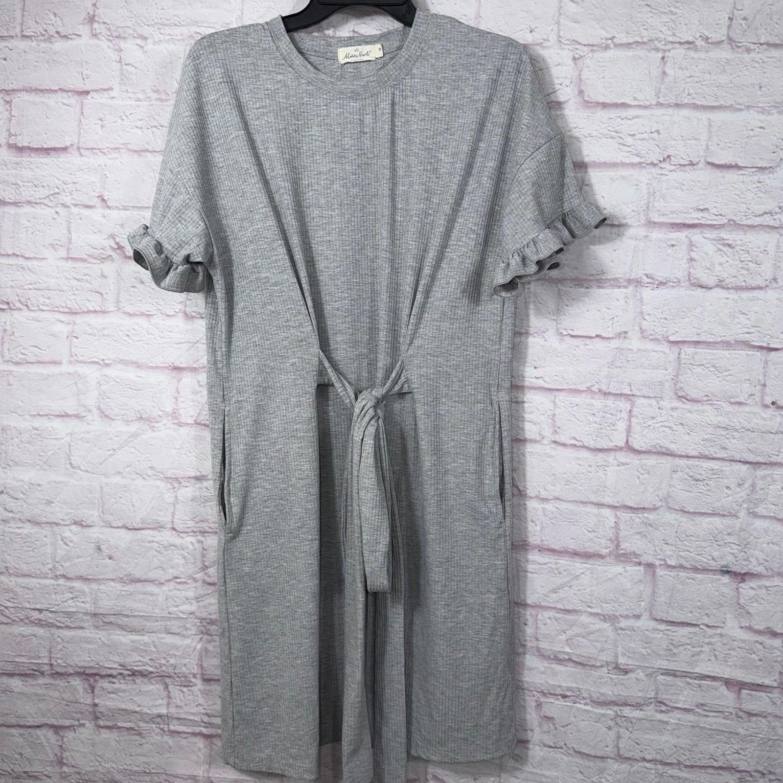 Other Marie Nicole Medium Gray Ruffle Sleeve Tie-Front Dress Size M / US 6-8 / IT 42-44 - 1 Thumbnail