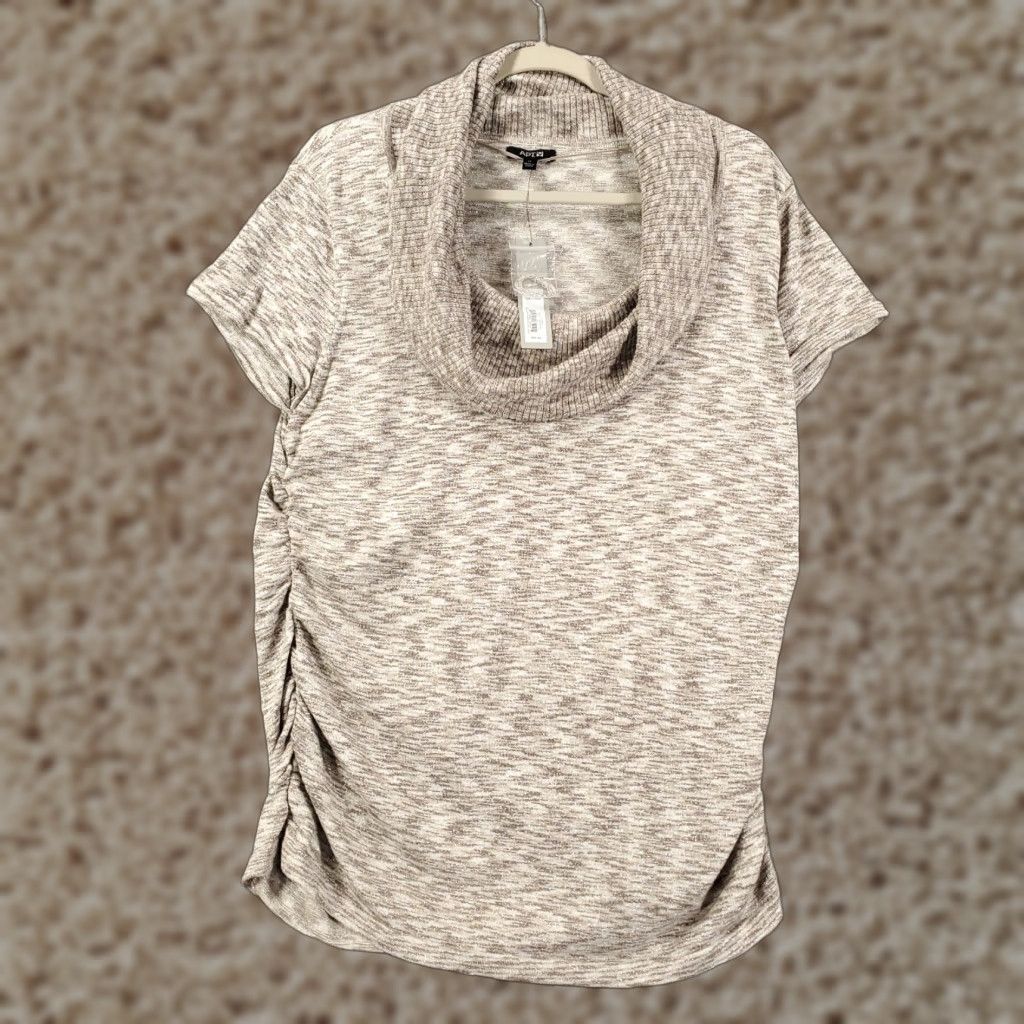 Apt. 9 New Womens Sweater XL Shimmer Sparkle Rouched Sides cowl Neck Heathered NWT Size XL / US 12-14 / IT 48-50 - 1 Thumbnail