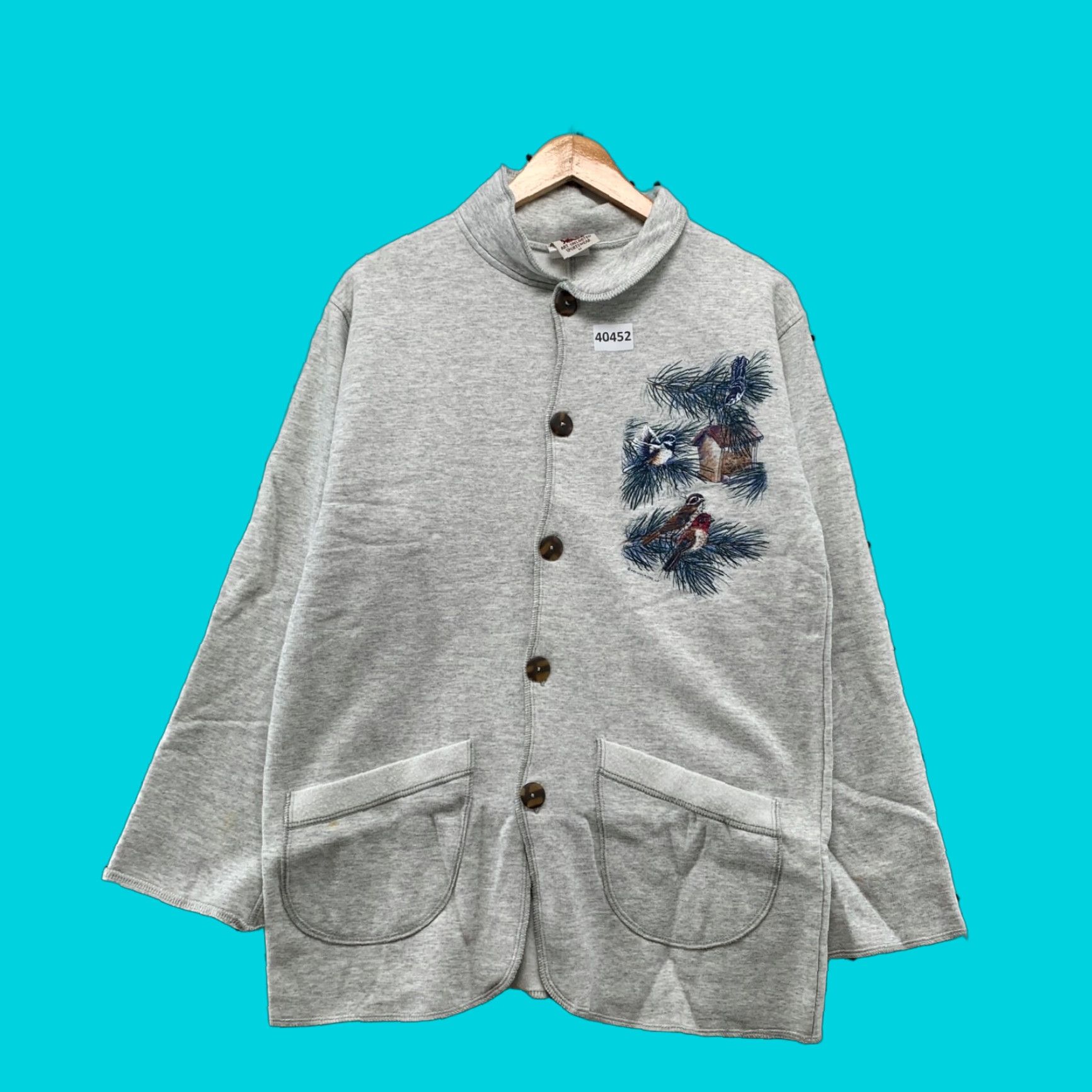 Vintage VINTAGE Art Unlimited Fleece Cardigan Sweater Womens M Gray Birdhouse Art Cardigan Womens M Gray Birdhouse Size M / US 6-8 / IT 42-44 - 1 Thumbnail