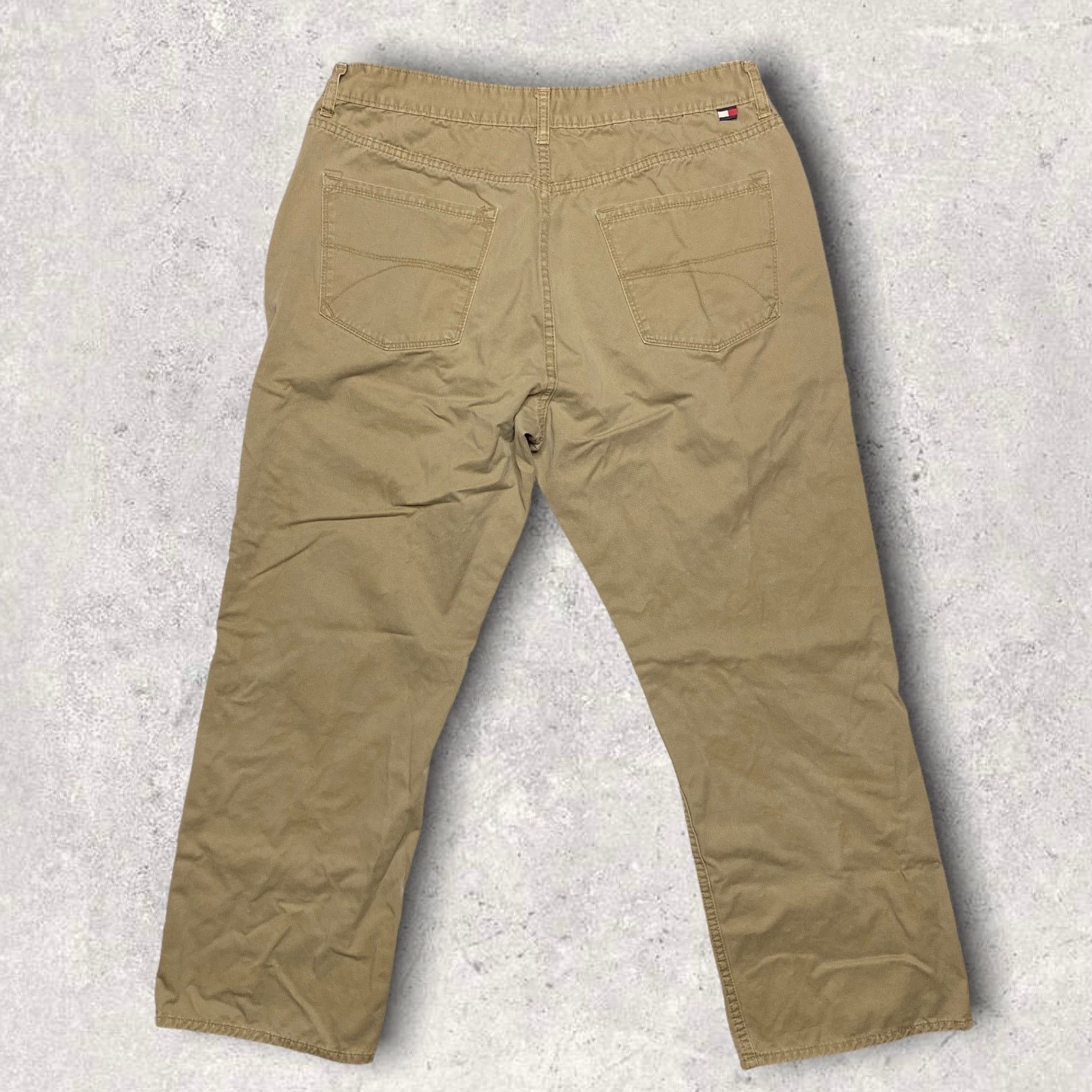 image of Crazy Vintage Y2K Tommy Hilfiger Khakis Pants Baggy Wide Leg in Tan, Men's (Size 38)