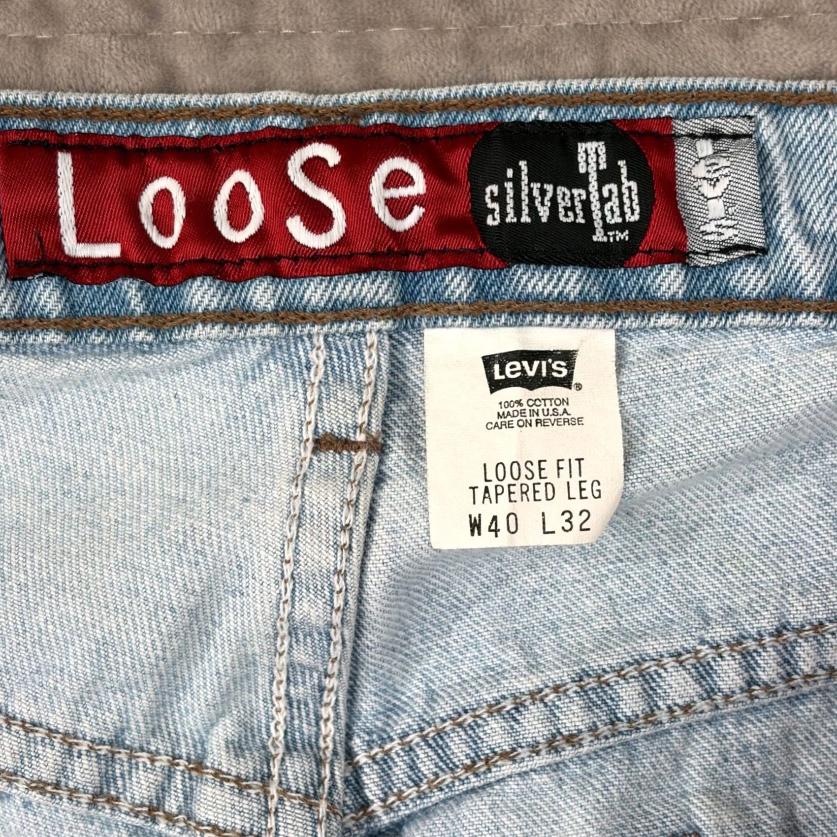 Levi's Vintage Levi'S SilverTab Loose Fit Tapered Leg Jeans Light Wash 40x32 USA Made Denim Size US 40 / EU 56 - 7 Thumbnail