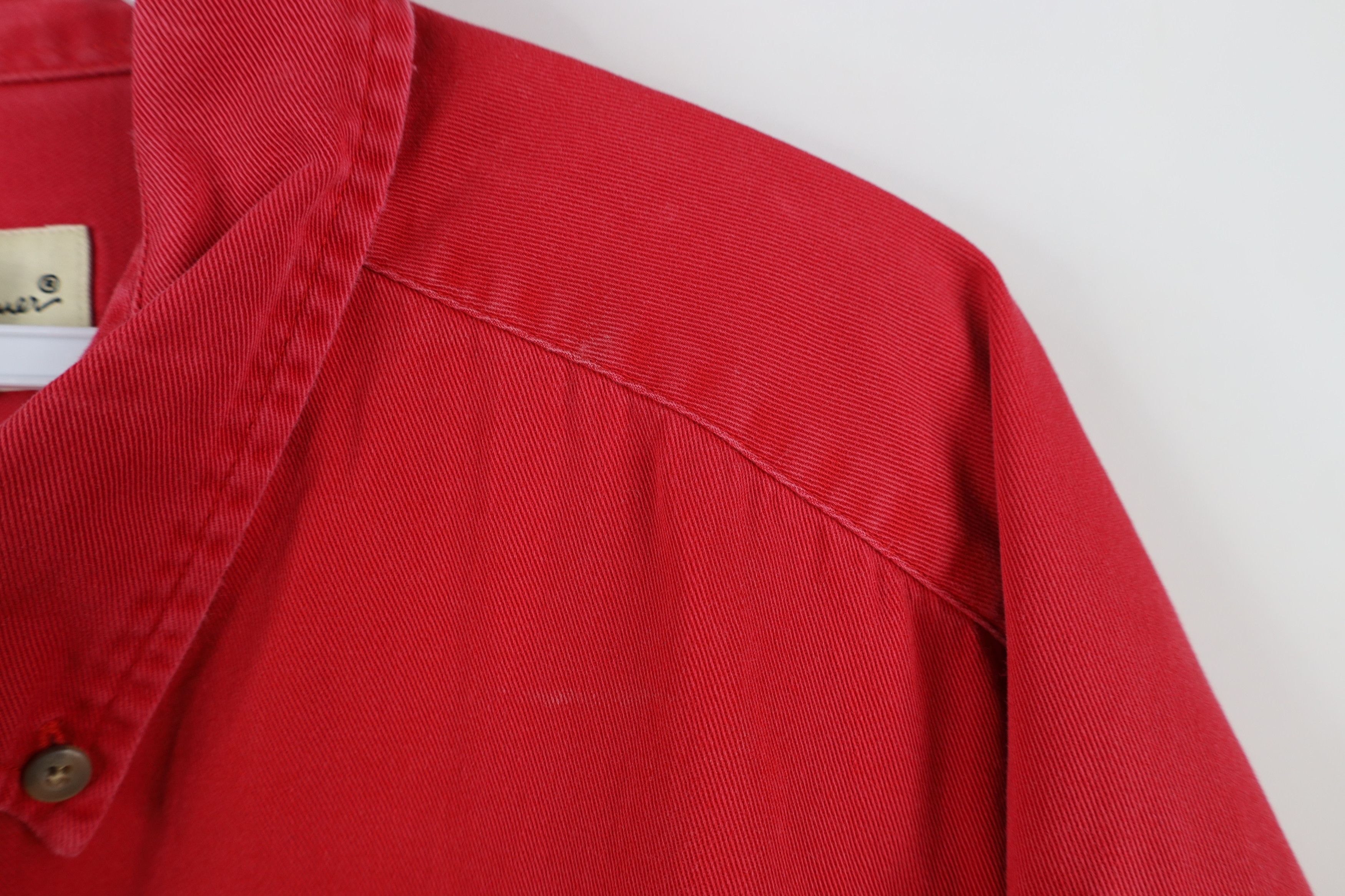 Eddie Bauer Vintage 90s Eddie Bauer Cotton Twill Button Down Shirt Red Size US XXL / EU 58 / 5 - 6 Thumbnail