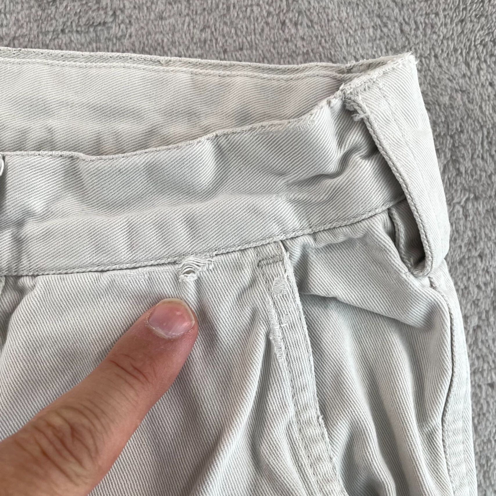 Abercrombie & Fitch VINTAGE Abercrombie & Fitch Cargo Pants Men 38x30 Baggy Military Grunge 90s Ivory Cotton Canvas Pockets Cargo Size US 38 / EU 54 - 3 Thumbnail