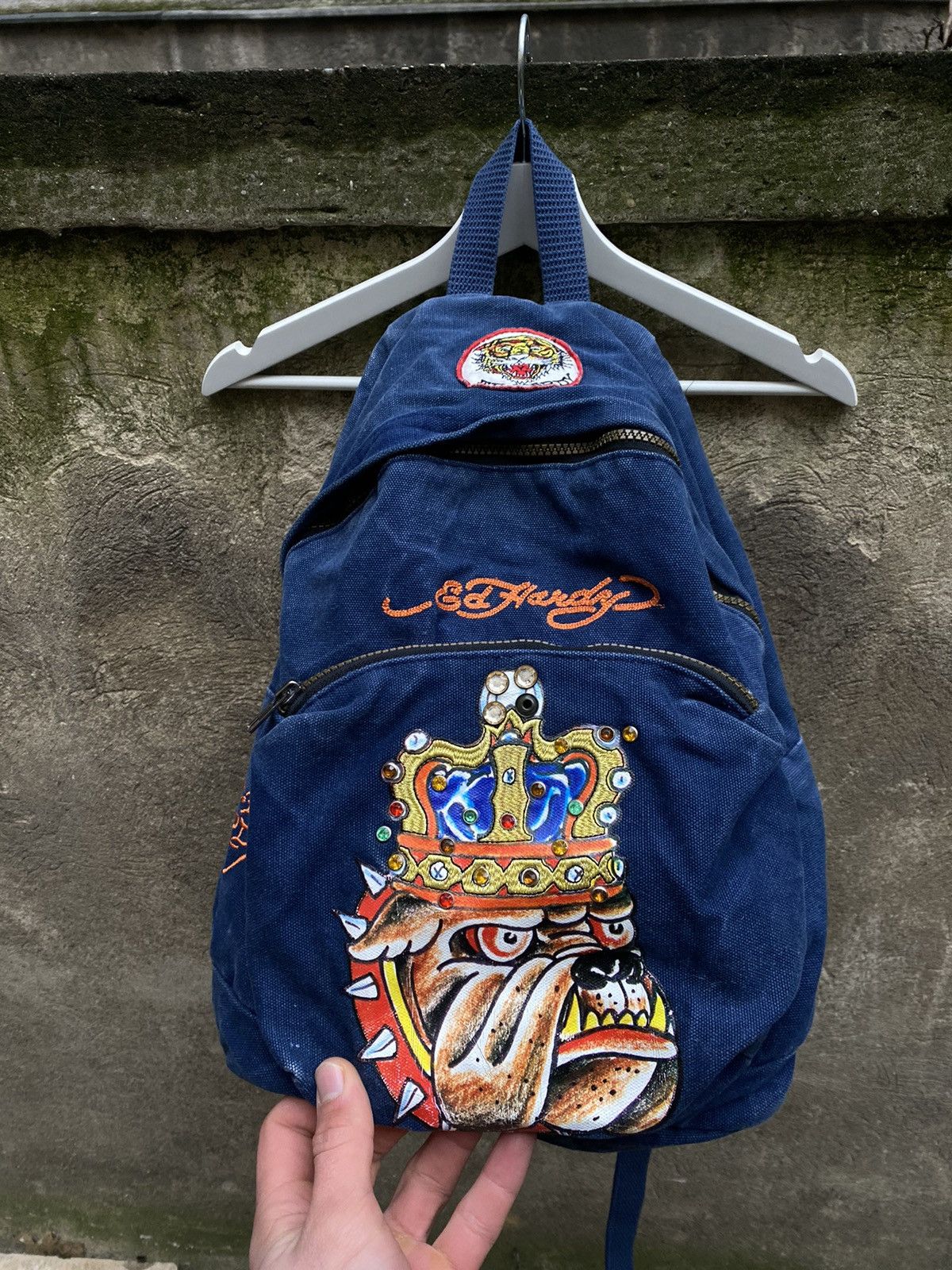 Vintage Ed Hardy Y2K Embroidered Logo Backpack display picture 1