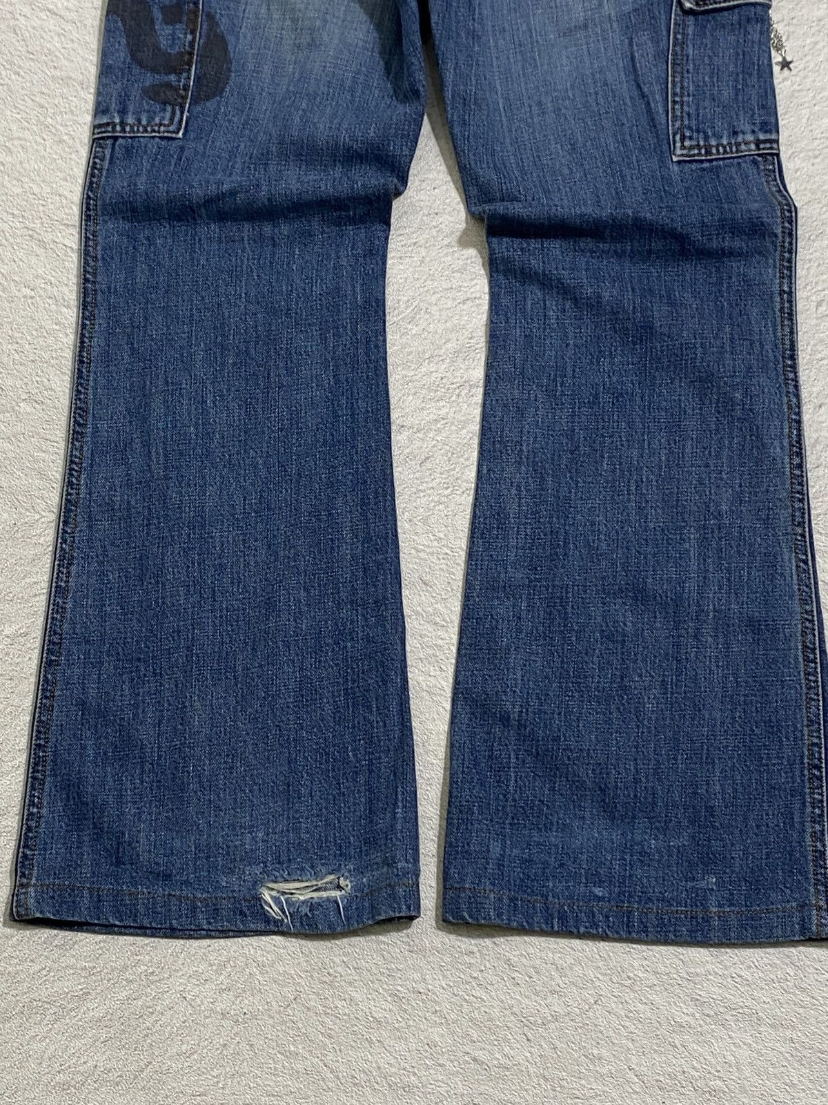 If Six Was Nine × Japanese Brand × Le Grande Bleu (L.G.B.) CRAZY❤️‍🔥 Naknine Flare cargo jeans Size US 29 - 5 Thumbnail
