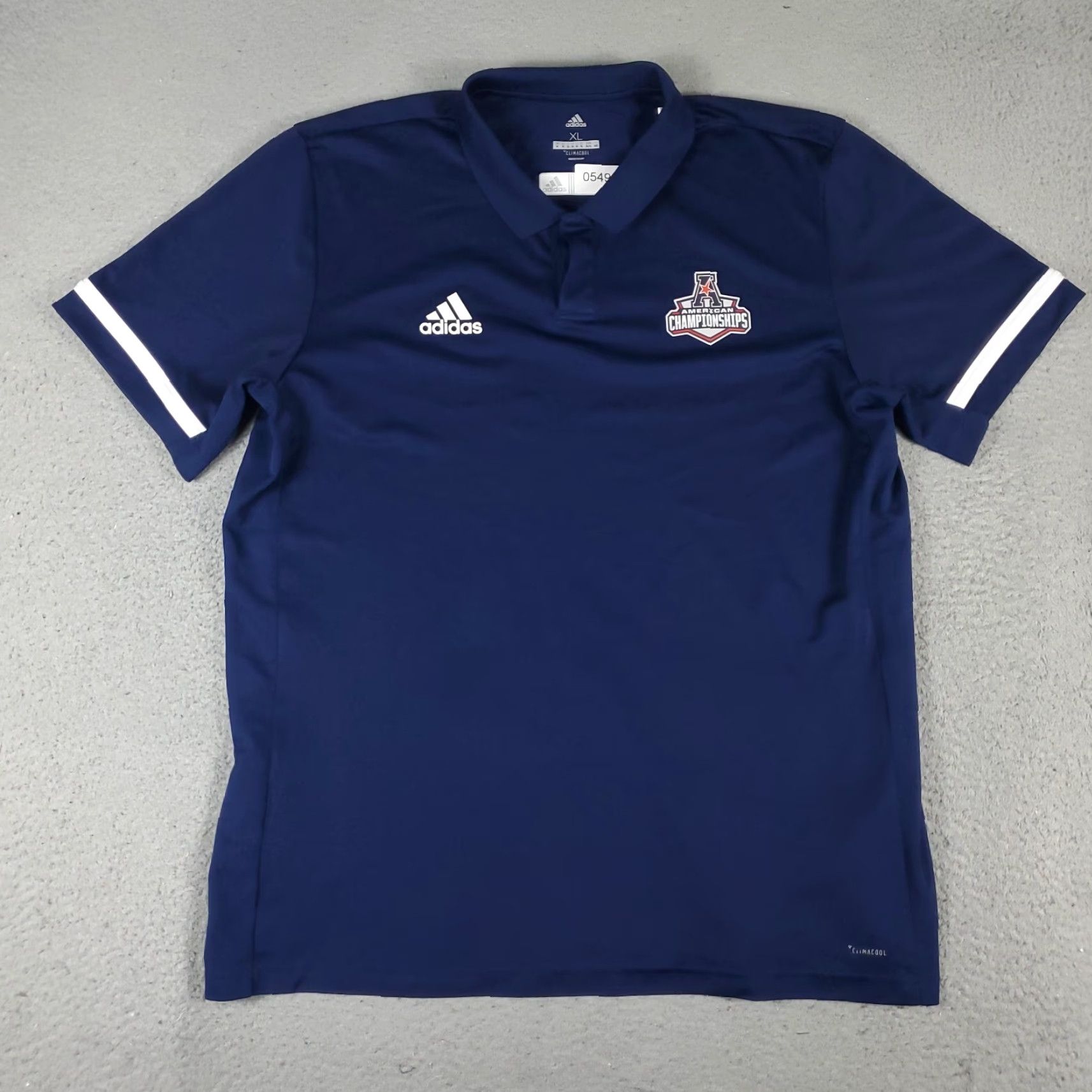 Adidas Adidas Polo Shirt Mens XL Blue American Championship Casual Short Sleeve Polo Shirt XL Blue Adidas Mens Size US XL / EU 56 / 4 - 2 Thumbnail