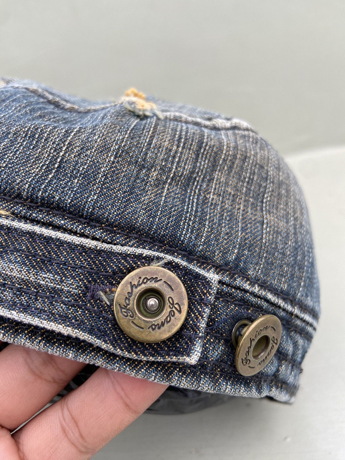 Hysteric Glamour 2000s Y2K MICHIGAN zircon-studded skull denim hat Size ONE SIZE - 5 Thumbnail