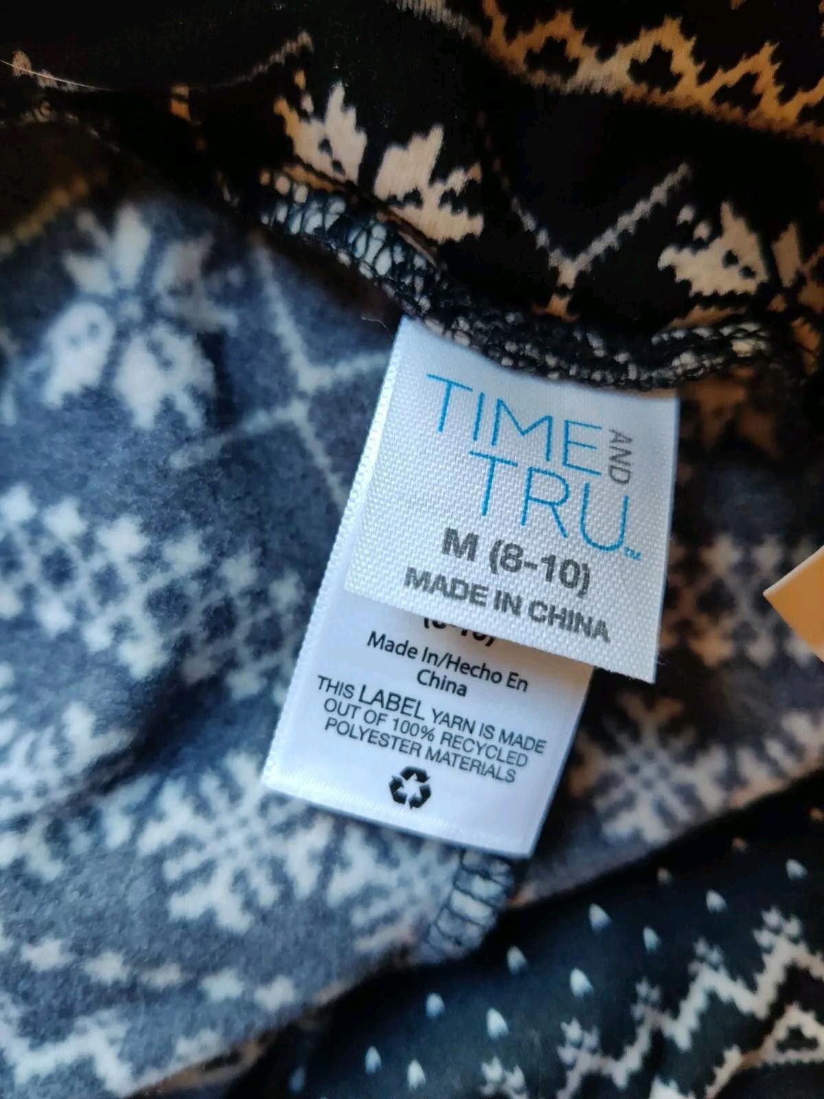 Other Time & Tru Womens M Medium Black & White Sweater Leggings No Size 32" / US 10 / IT 46 - 7 Thumbnail