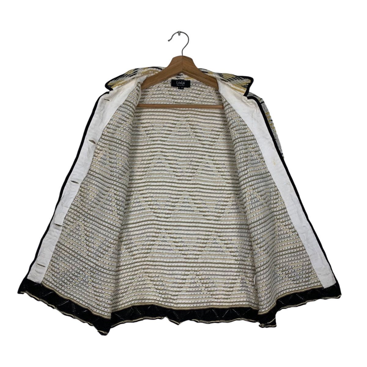 Japanese Brand LIOLA Triangle Logo All Over Button Jacket #1194-C54 Size M / US 6-8 / IT 42-44 - 11 Thumbnail