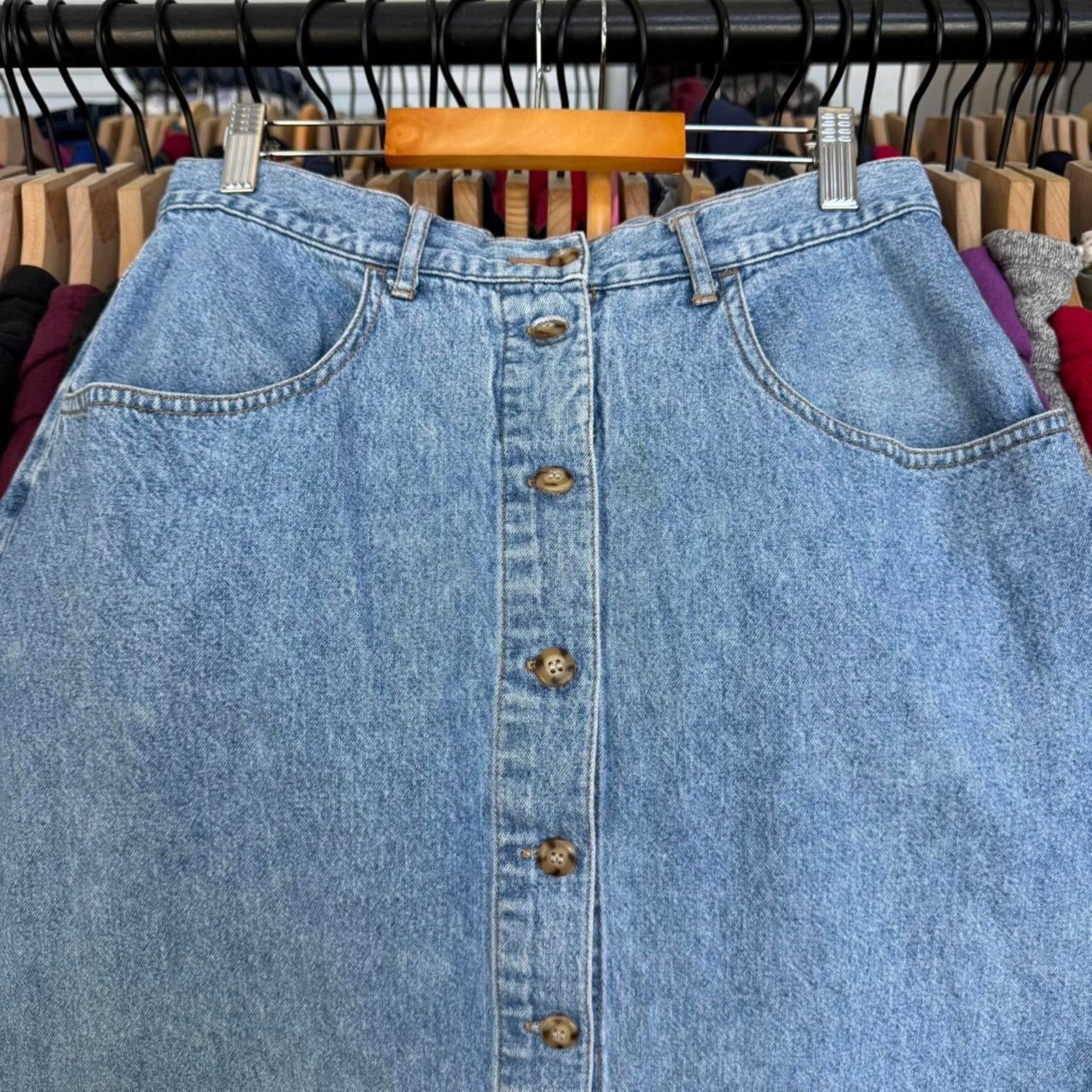 Eddie Bauer Vintage 80s or 90s Eddie Bauer Women’s Jean Maxi Skirt Size 30" / US 8 / IT 44 - 2 Thumbnail