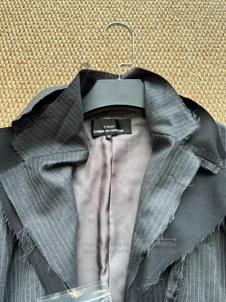 Comme des Garcons Comme Des Garcons Gray striped frayed deconstructed suit c Size M / US 6-8 / IT 42-44 - 3 Thumbnail