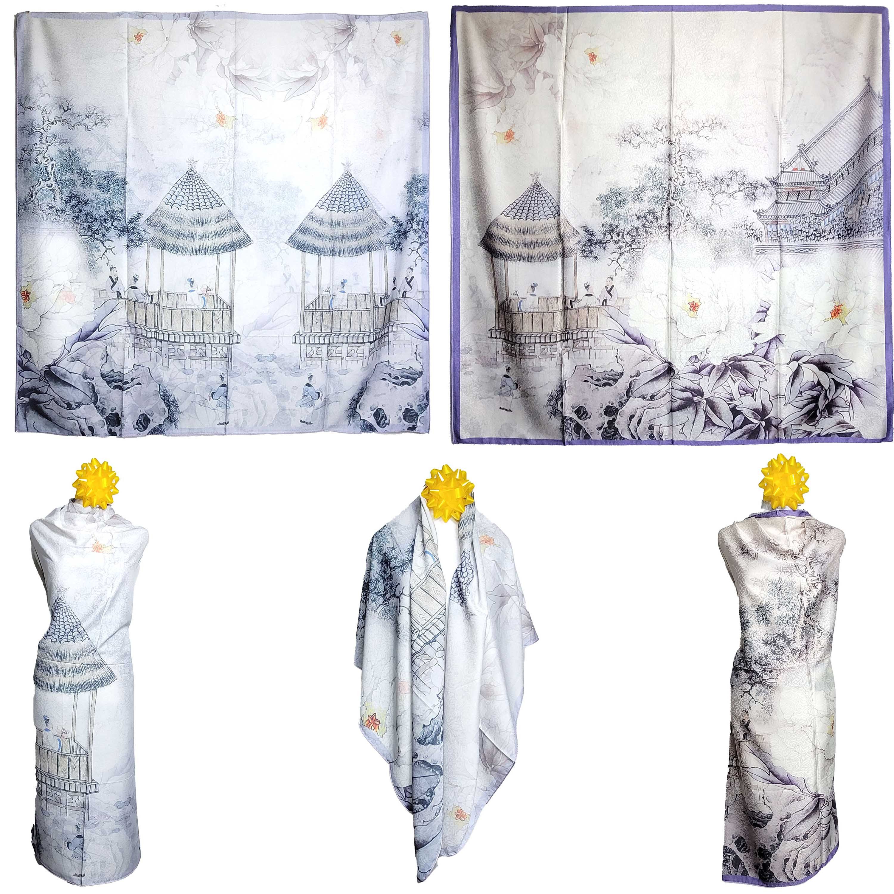 Other NWT Double Sided Silk Scarf 52"x52" Large Square Wrap 3234 Size ONE SIZE - 1 Thumbnail