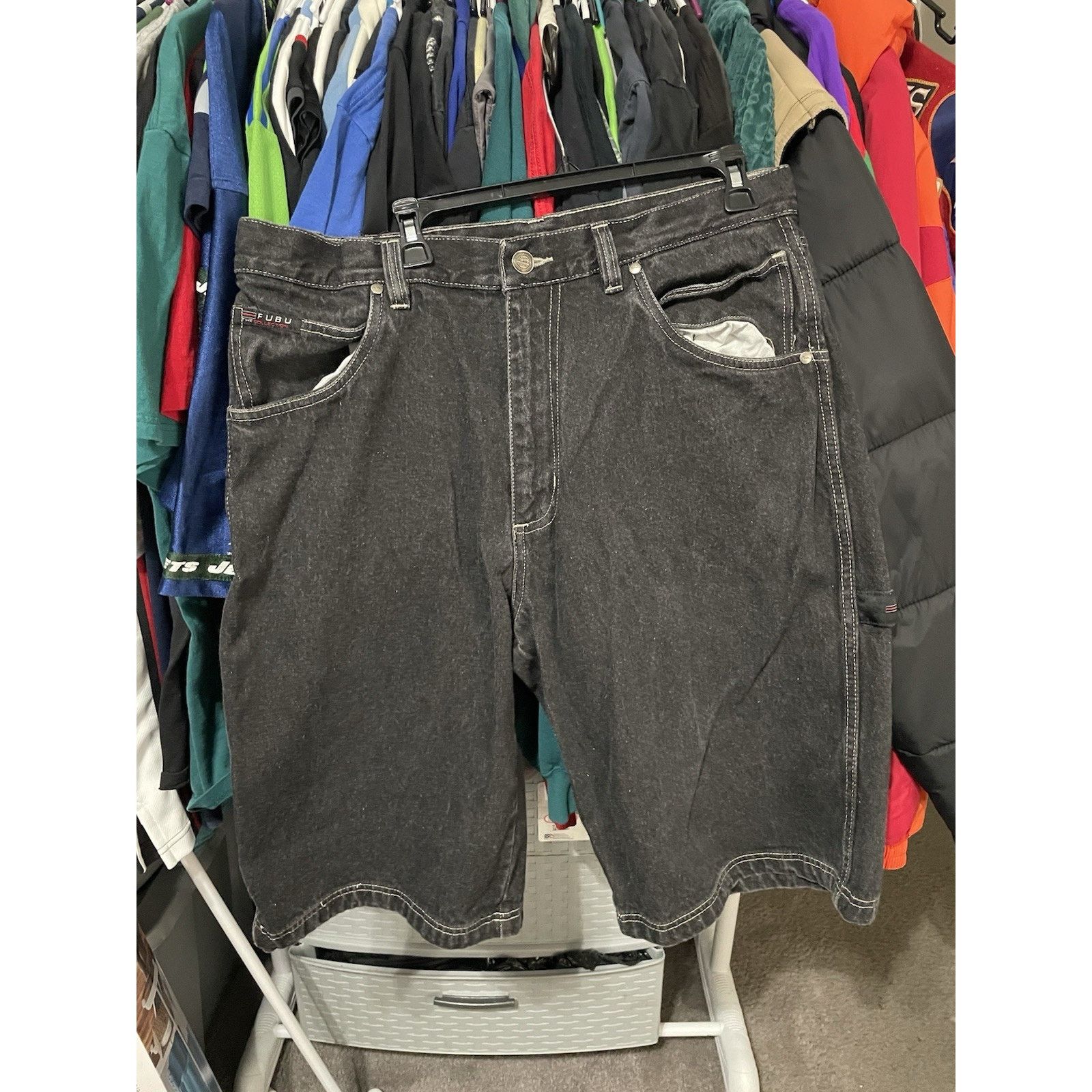 Fubu Size 36- Vintage FUBU Denim Shorts Men's Baggy Y2K Size US 36 / EU 52 - 1 Thumbnail