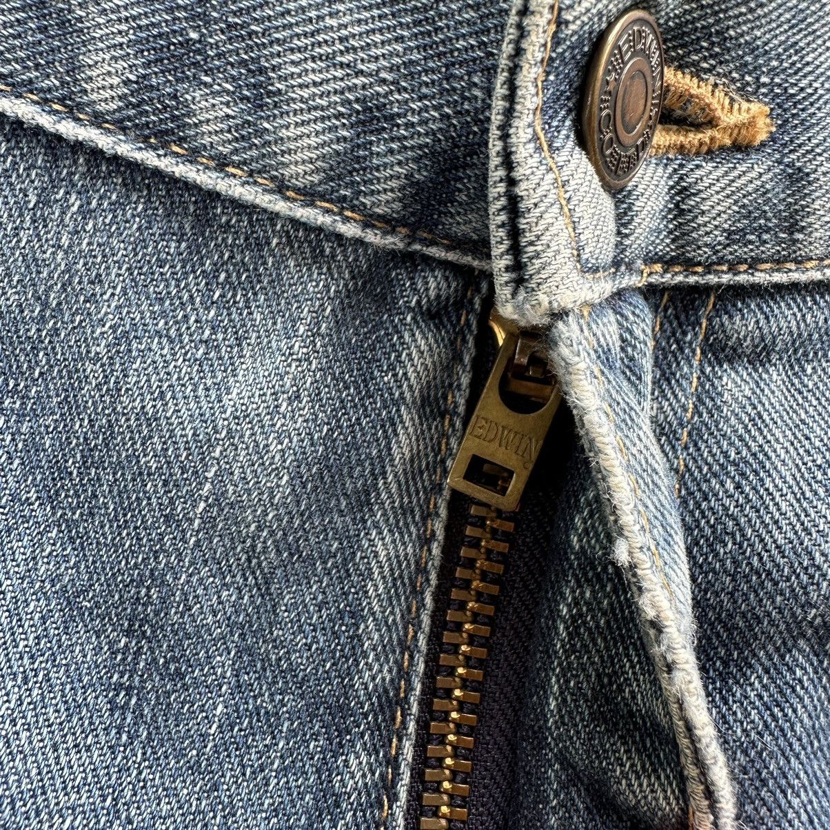 Japanese Brand Vintage Edwin Faded Denim Jean Pant W36 Size US 36 / EU 52 - 7 Thumbnail
