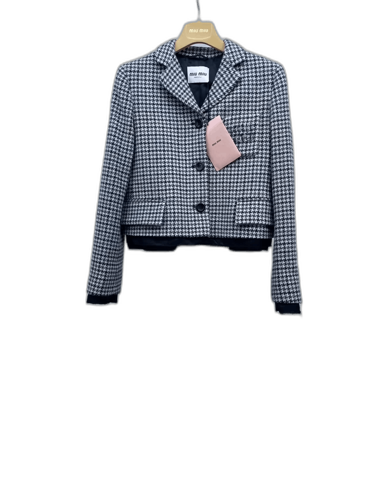 Prada Miu Miu Houndstooth Casual Jacket Size M / US 6-8 / IT 42-44 - 1 Thumbnail