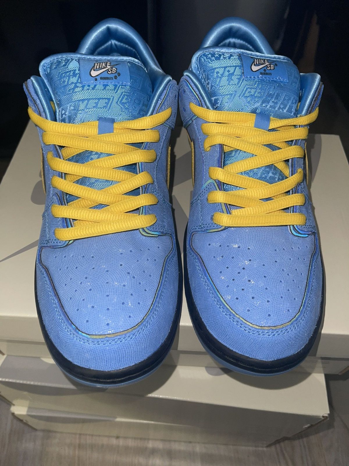 image of Nike Powerpuff Dunks Shoes in Blue, Men's (Size 10.5)