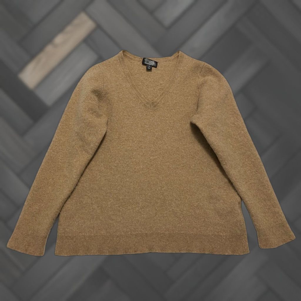 Vintage Morgan Taylor Sweater Pullover V-Neck Womens 1X Brown Cashmere Knit Long Sleeve Button Size XL / US 12-14 / IT 48-50 - 1 Thumbnail