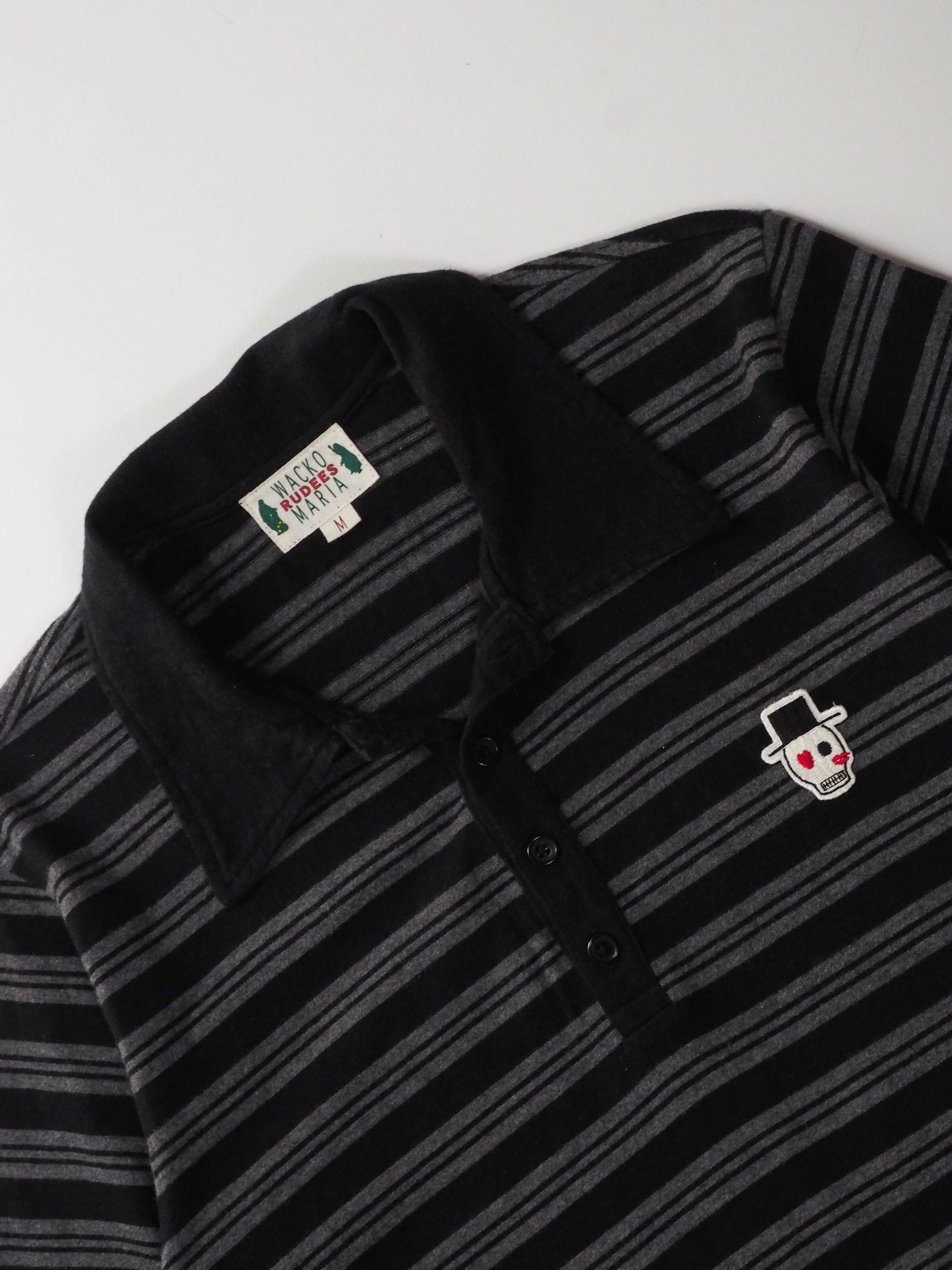 Wacko Maria Wacko Maria Striped Polo Shirt with Embroidered Hat Skull Size US S / EU 44-46 / 1 - 5 Thumbnail