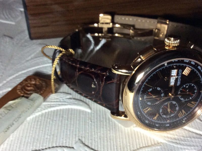 Designer dreyfuss&co men's rose gold dial brown leather strap watch Size ONE SIZE - 8 Thumbnail