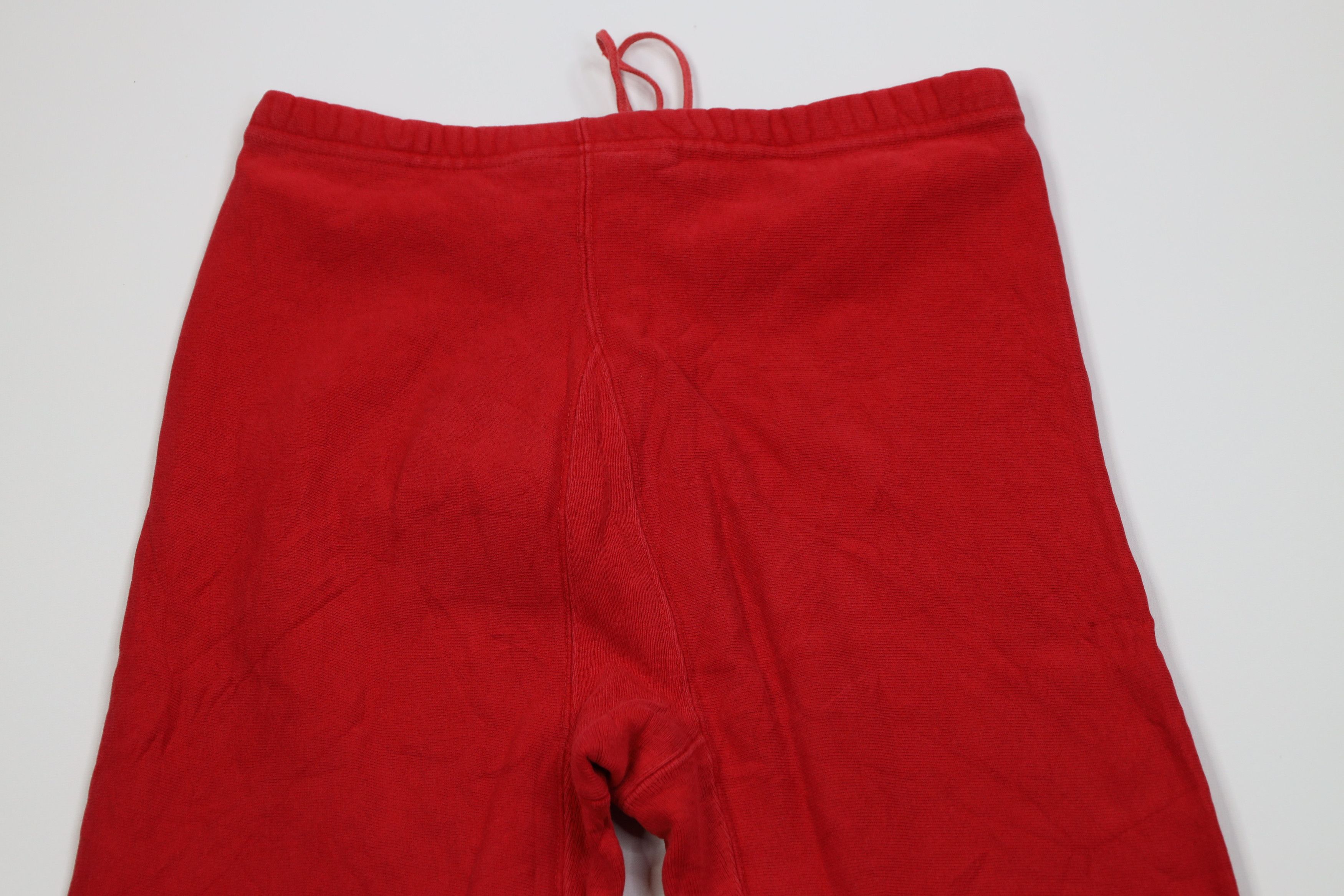 Champion Vintage 90s Champion Reverse Weave Gusset Sweatpants Red USA Size US 34 / EU 50 - 11 Thumbnail
