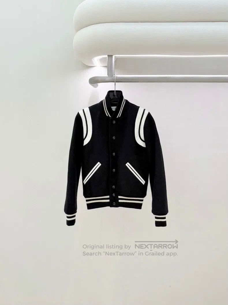 Saint Laurent Paris Saint Laurent Paris Black and White Patchwork Baseball Jac Size US M / EU 48-50 / 2 - 1 Thumbnail