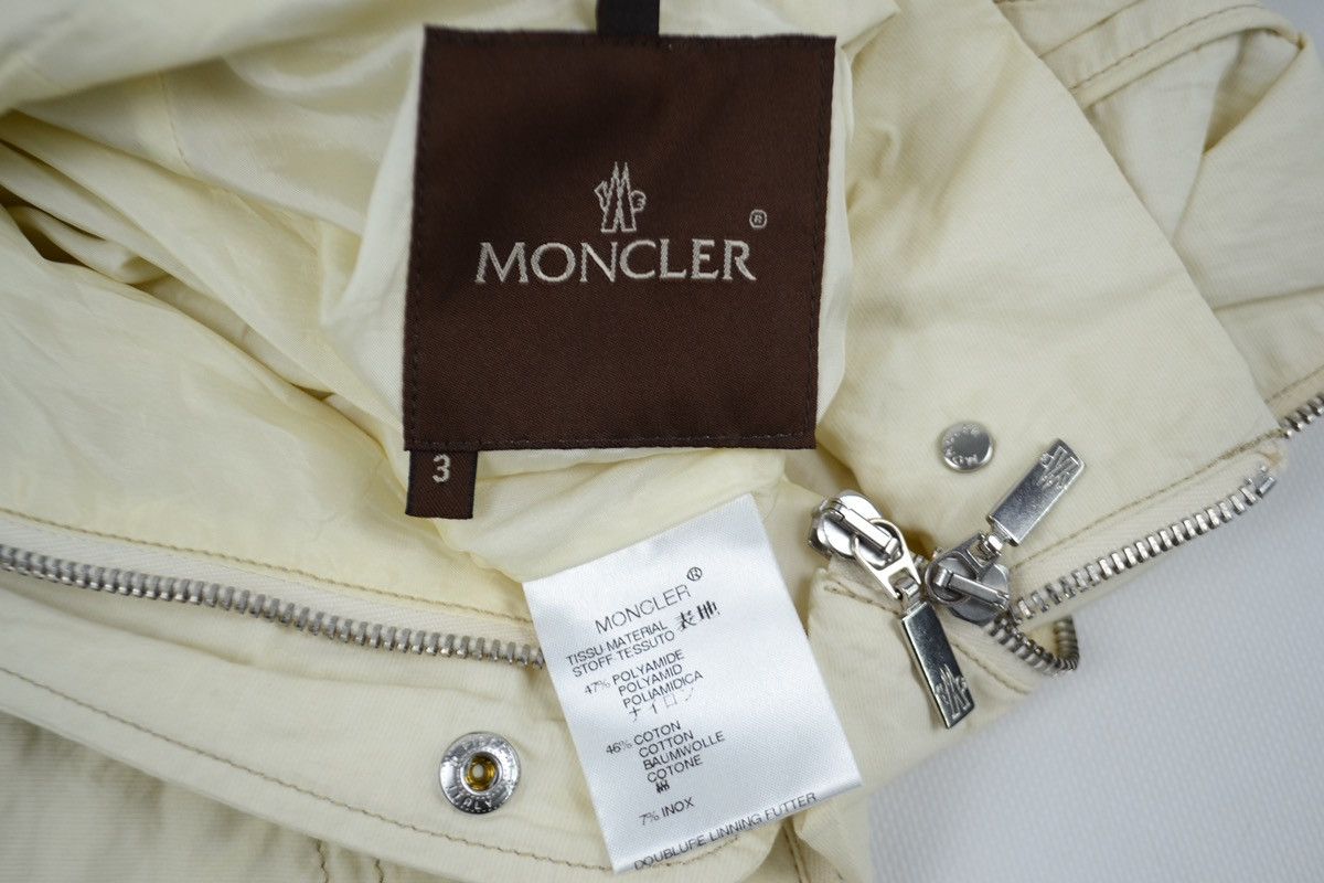 Moncler × Moncler Gamme Bleu × Moncler Grenoble VTG 90’s Logo Tab Biege Long Sleeve Trench Zip Coat Down Jacket 3 Size L / US 10 / IT 46 - 15 Thumbnail
