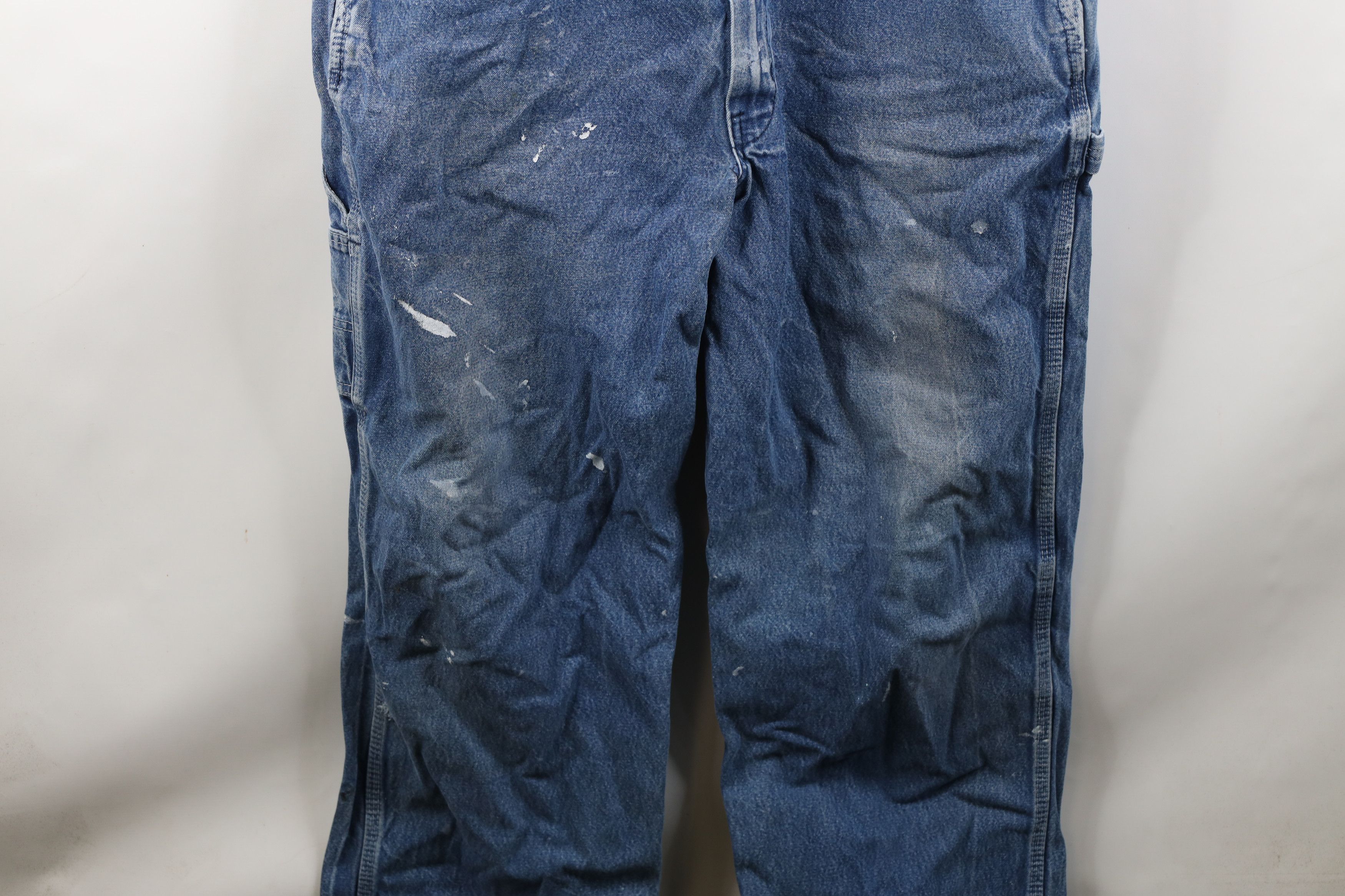 Vintage Vintage 90s Streetwear Thrashed Wide Leg Denim Overalls Size US 42 / EU 58 - 4 Thumbnail