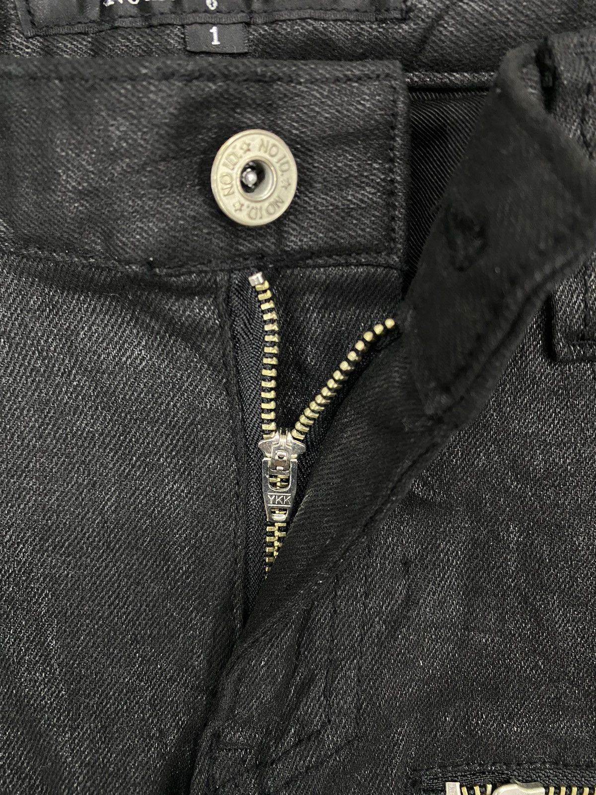 NO ID VINTAGE PUNK 1990s NO ID BLACK WAXED ZIPPER PUNK STYLE🔥 Size US 29 - 7 Thumbnail