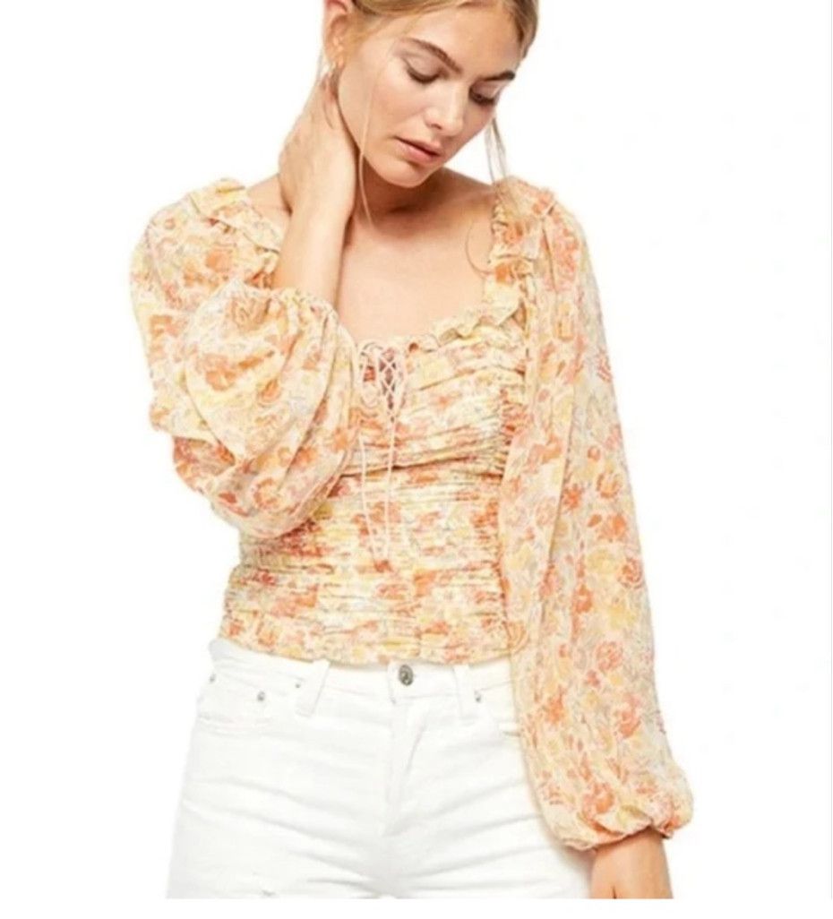 Free People Free People Mable Floral Top – XS Size XS / US 0-2 / IT 36-38 - 1 Thumbnail