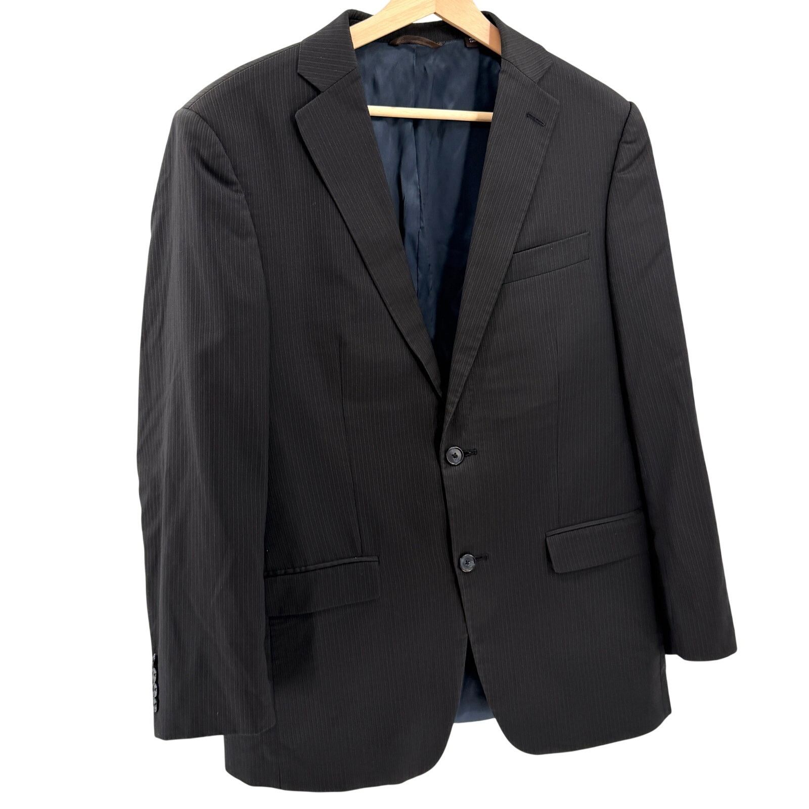 Michael Kors Charcoal Gray 100% Wool Pinstripe Tailored Blazer Jacket Size 40R - 1 Thumbnail