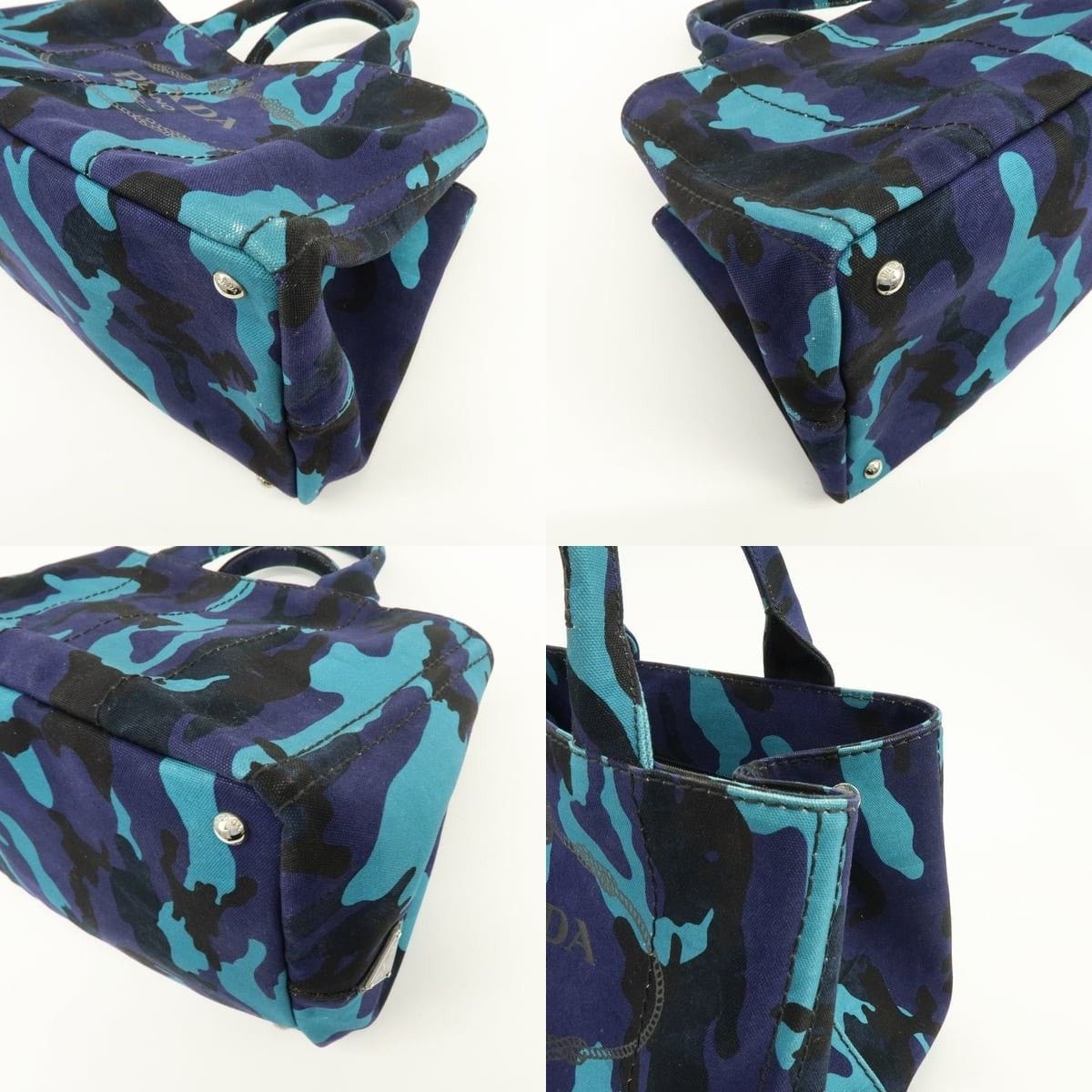 Prada Prada Canapa Tote Canvas Blue Size ONE SIZE - 5 Thumbnail