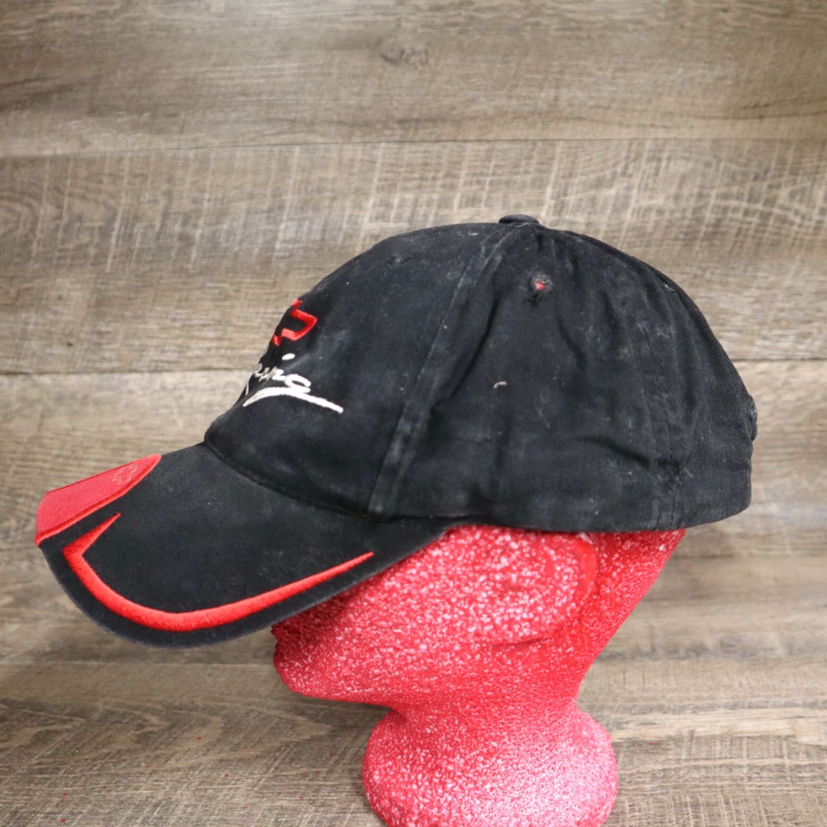 Vintage Checkered Flag Sports Baseball Cap Nascar Adjustable Black Men One Size Sports Embroidered Cap Size ONE SIZE - 5 Thumbnail