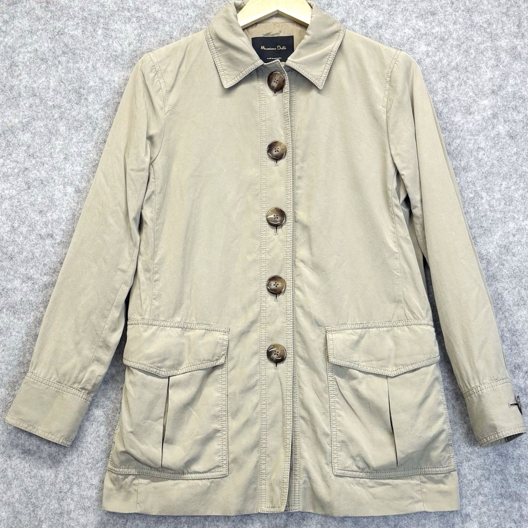 Massimo Dutti Massimo Dutti jacket Beige Women’s Lightweight Button Up UK 10 Regular Sleeve Long Size L / US 10 / IT 46 - 2 Thumbnail