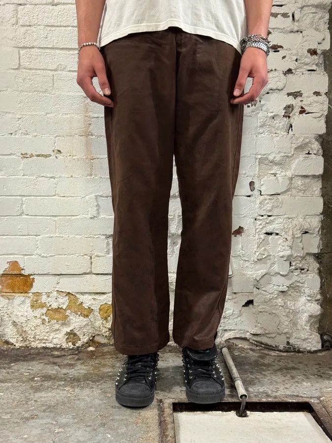 Emporio Armani 1990s Emporio Armani Brown Irregular Leather Large Pants Size US 32 / EU 48 - 2 Thumbnail