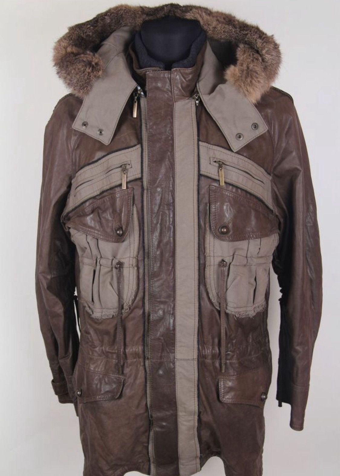Roberto Cavalli Roberto Cavalli 2003 Leather Parka Picture Lining Fur Hood Size US S / EU 44-46 / 1 - 1 Thumbnail