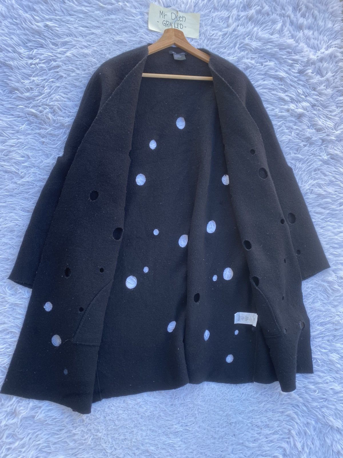 Armani Exchange Rare Armani Exchange Winter Wool Distressed Hole Jacket Size US L / EU 52-54 / 3 - 10 Thumbnail