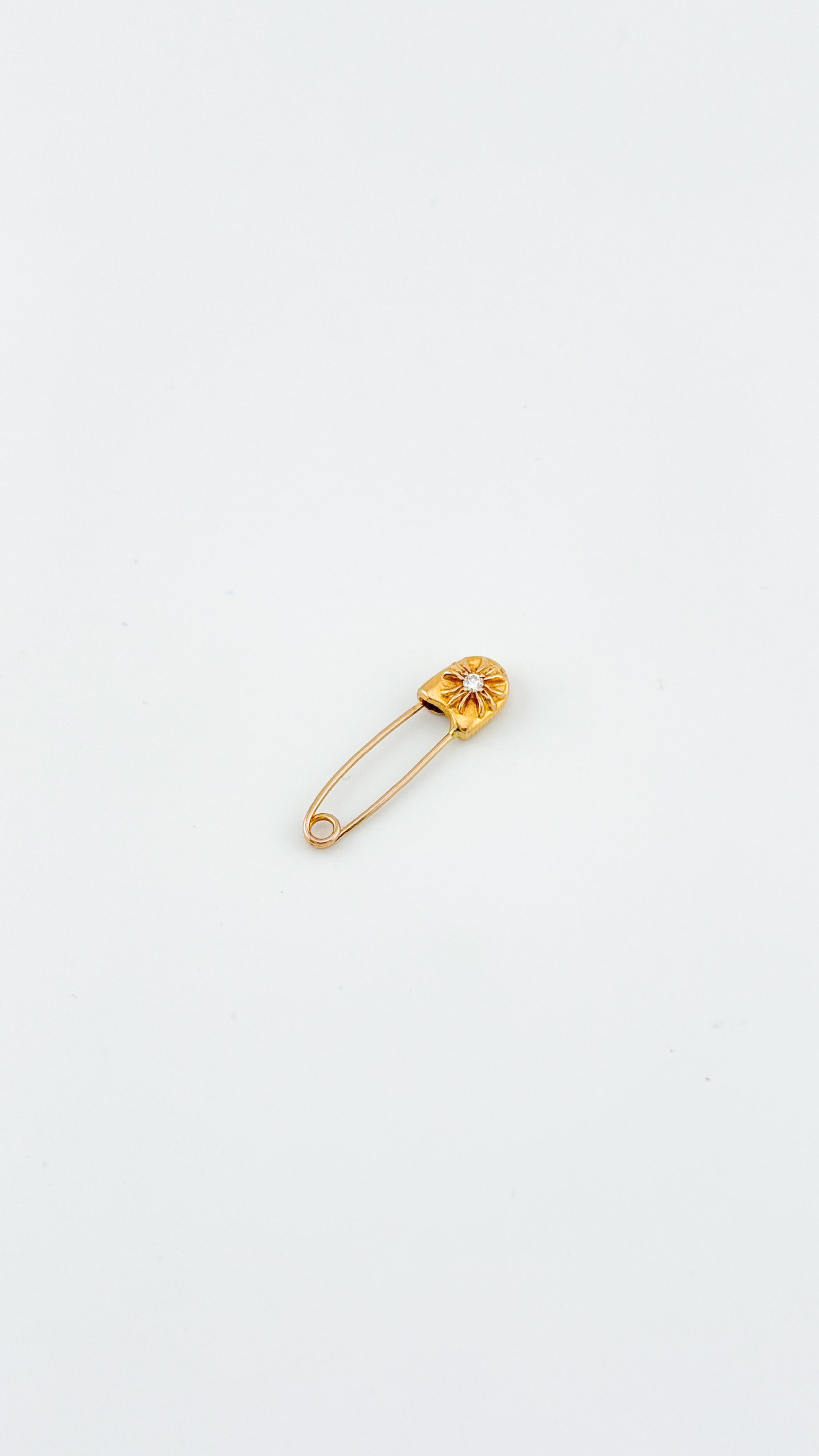 Chrome Hearts RARE! Gold and Diamond Safety Pin Brooch Size ONE SIZE - 1 Thumbnail