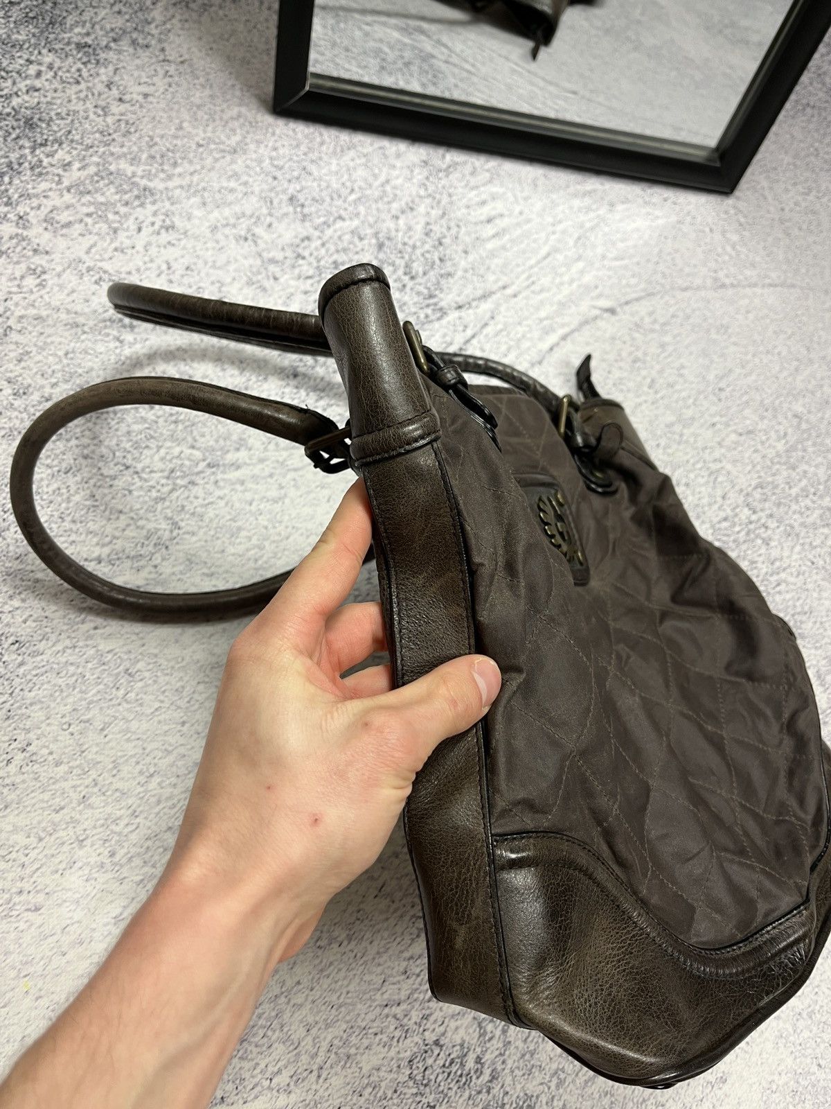 Belstaff × Vintage Vintage Belstaff Audrey Shoulder Bag Waxed Leather 90’s Size ONE SIZE - 6 Thumbnail
