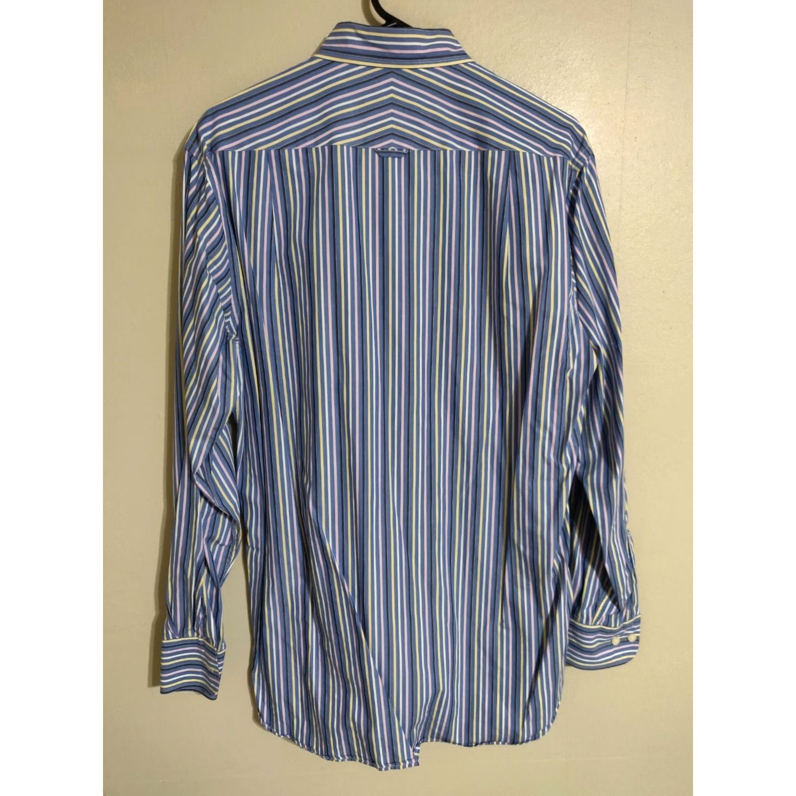 Charles Tyrwhitt Charles Tyrwhitt Dress Shirt Multi-Color Stripes Standard Cuff Men's Large Size 42R - 4 Thumbnail